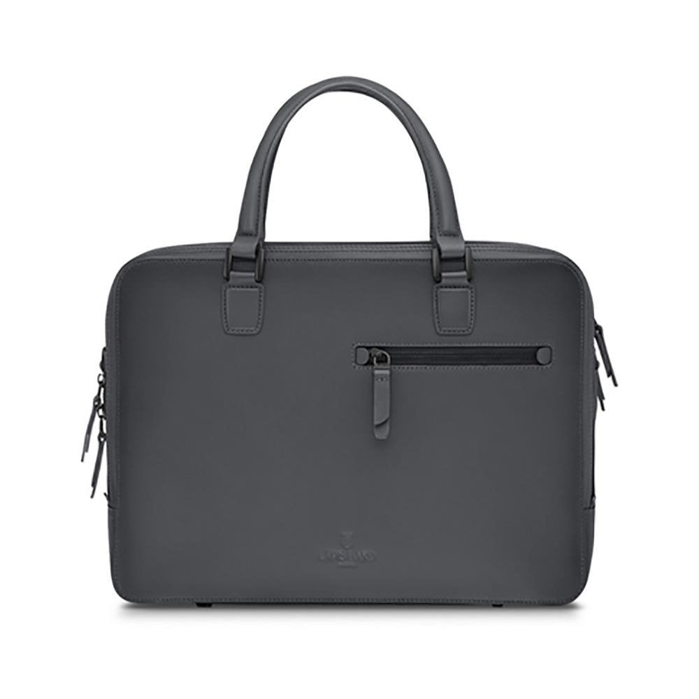 Lapis Bard Chester Leather Graphite Briefcase