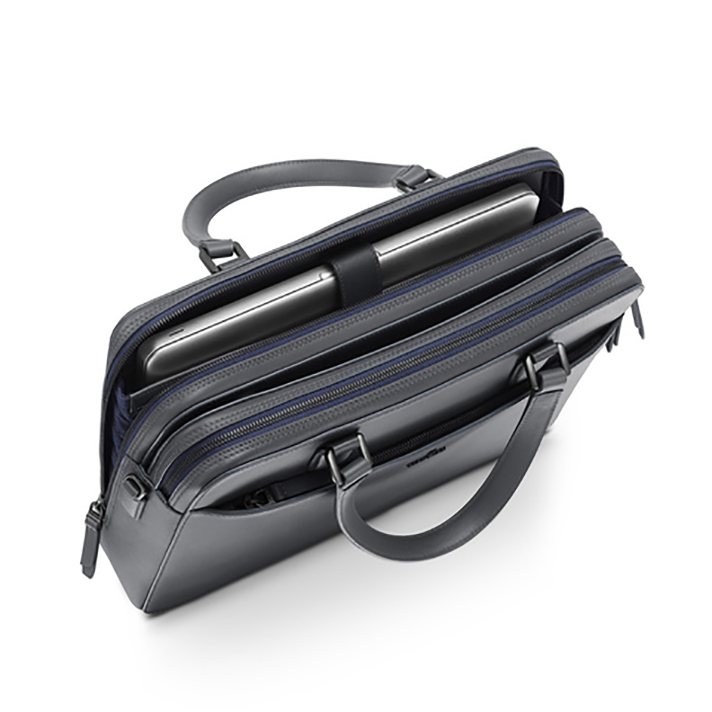Lapis Bard Chester Leather Graphite Briefcase