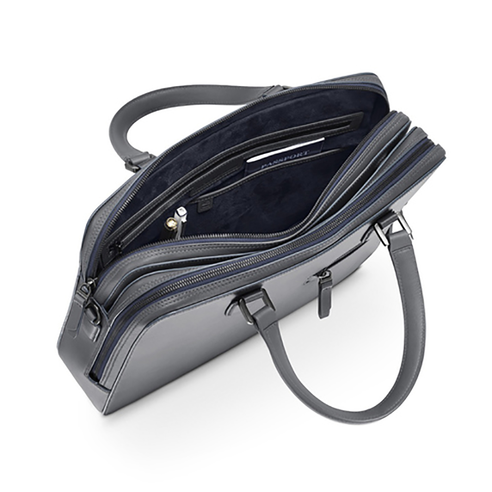 Lapis Bard Chester Leather Graphite Briefcase