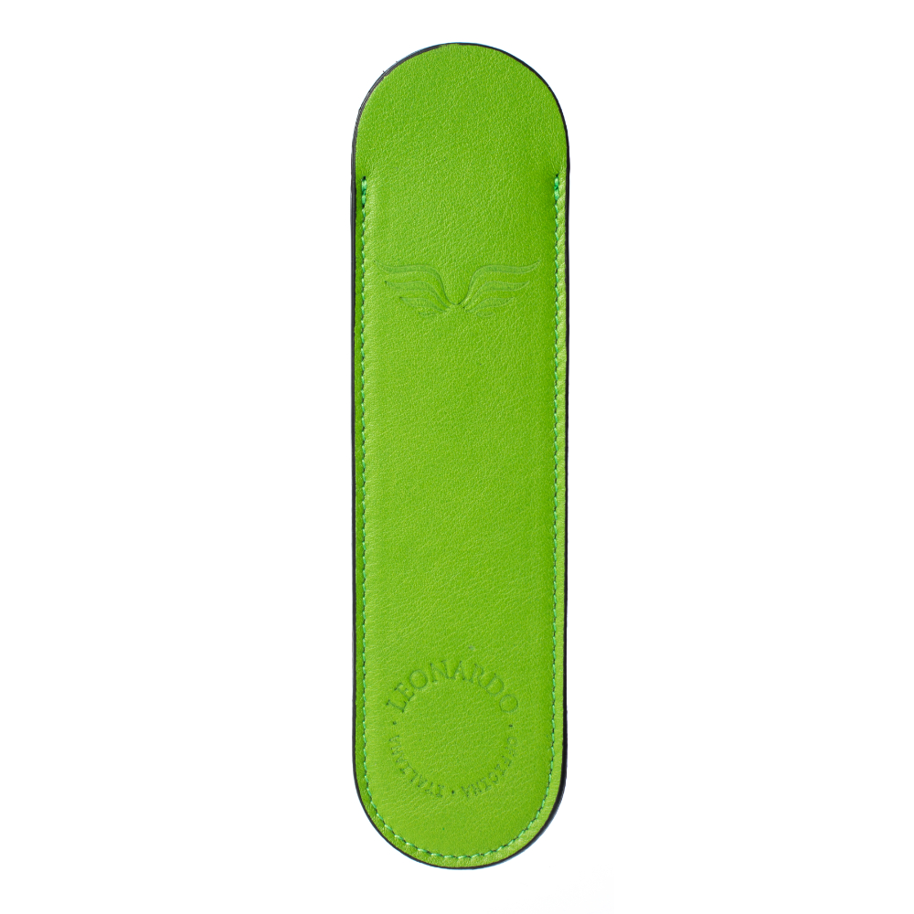 Leonardo Italiaans Lederen Pen Sleeve Helder Groen Penetui (1-delig)