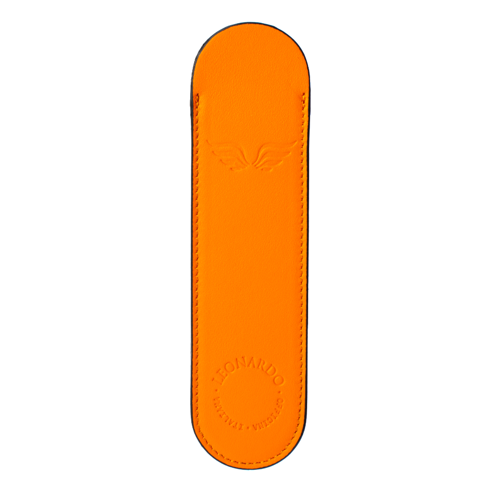 Leonardo Italiaans Lederen Pen Sleeve Oranje Penetui (1-delig)