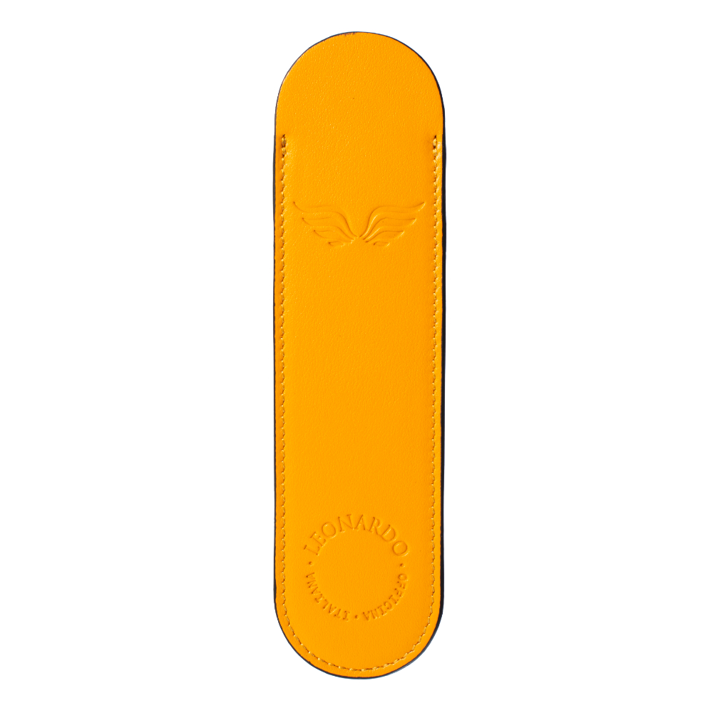 Leonardo Italiaans Lederen Pen Sleeve Geel Penetui (1-delig)