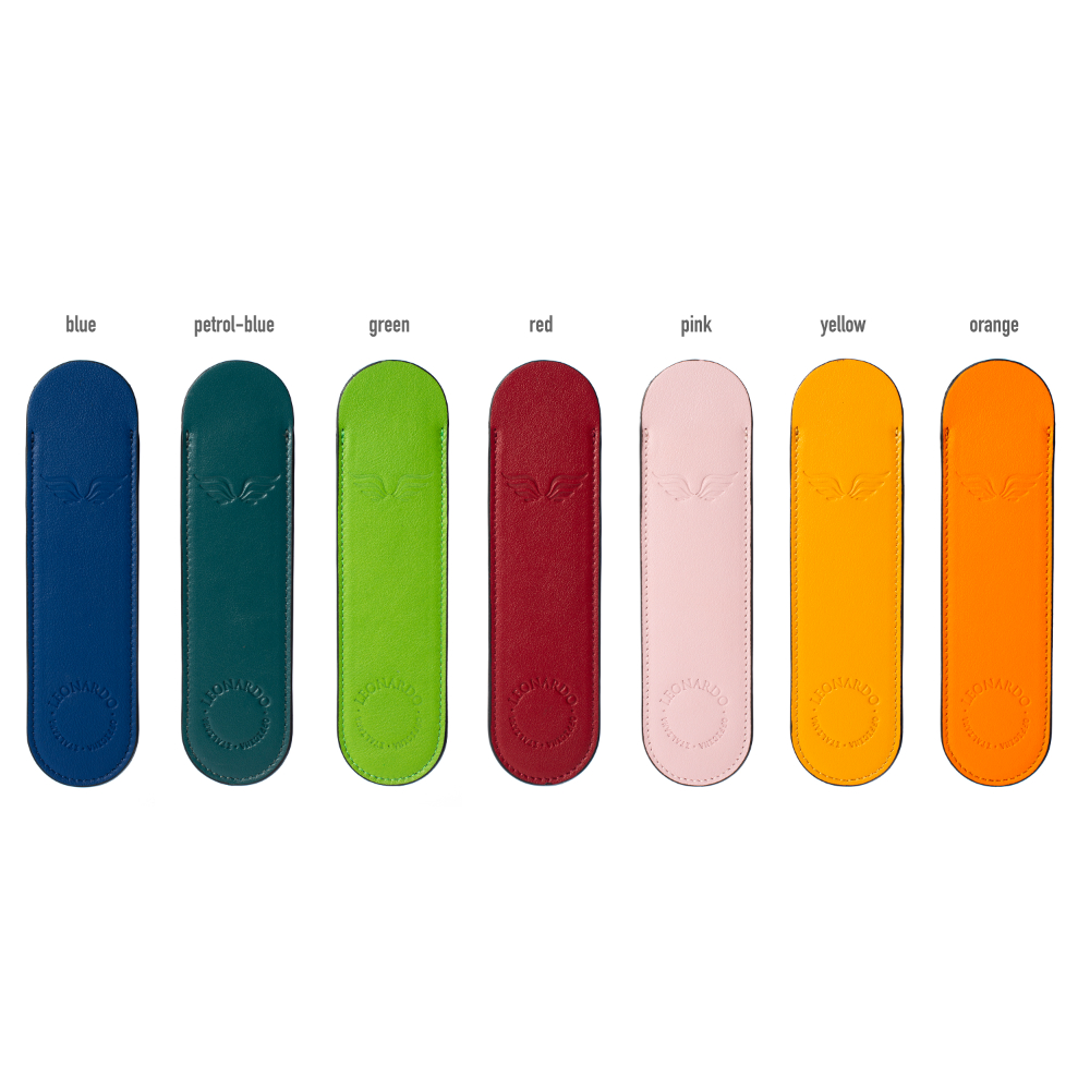 Leonardo Italiaans Lederen Pen Sleeve Helder Groen Penetui (1-delig)