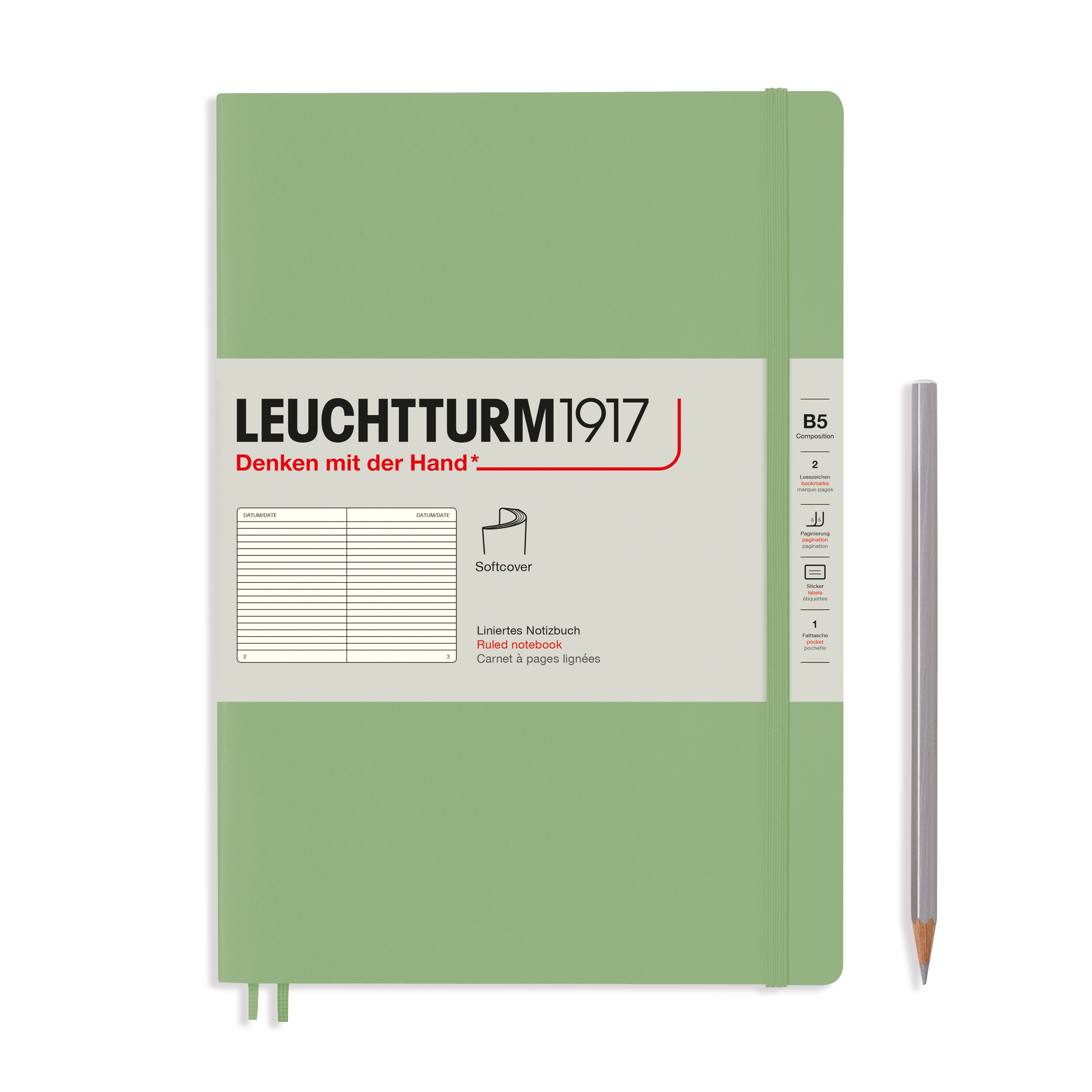 Leuchtturm1917 Softcover Notebook Composition B5 Sage