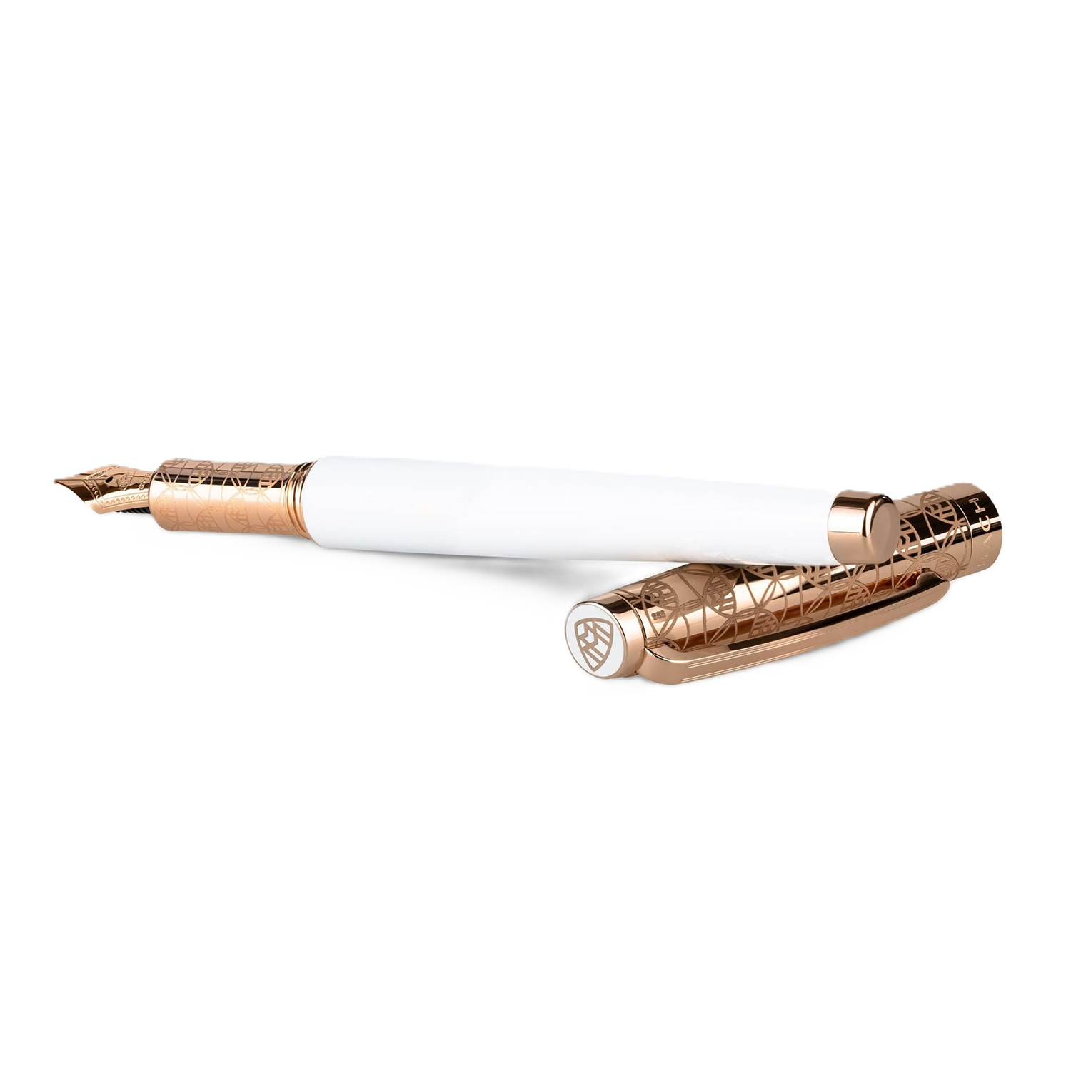 Maybach The Peak II Sterling Silver White Lacquer & Rose Gold Fountain Pen