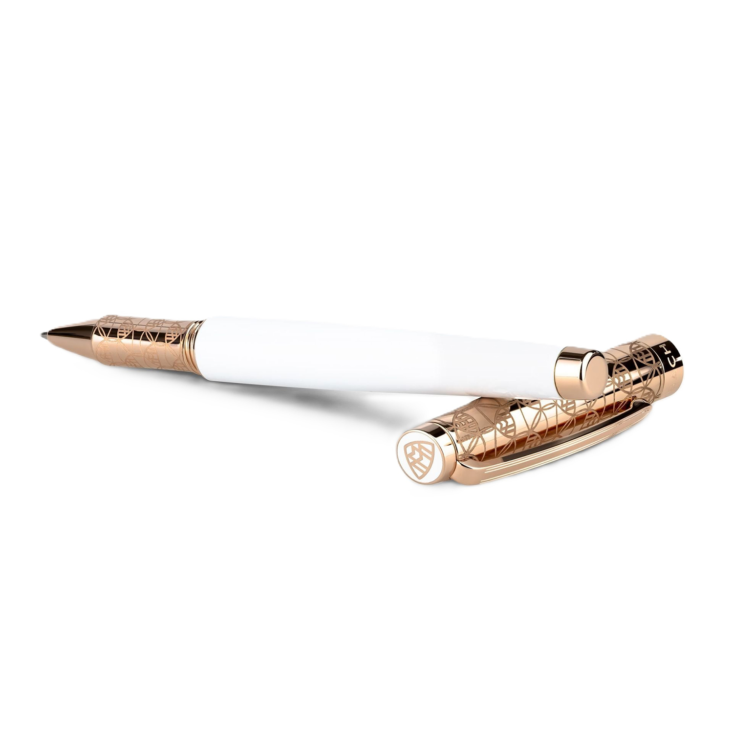 Maybach The Peak II Sterling Silver White Lacquer & Rose Gold Rollerball