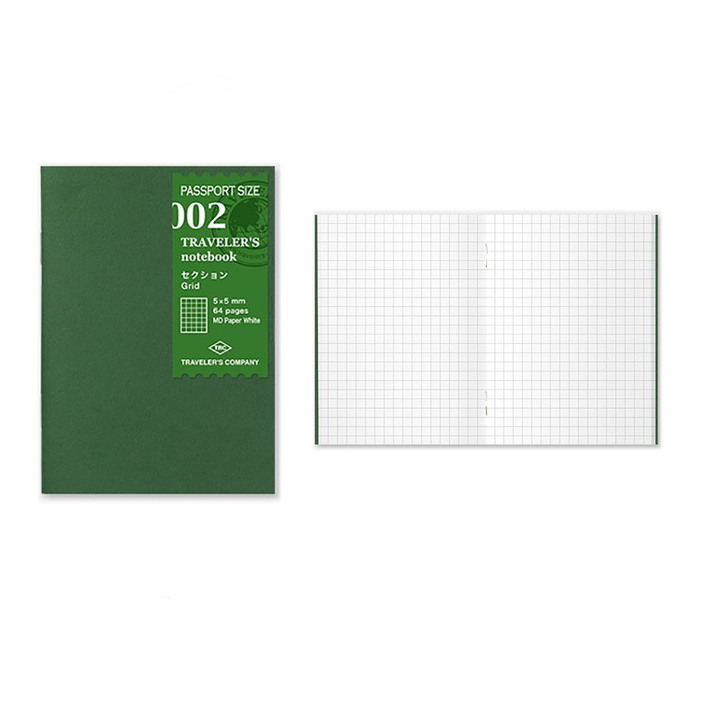 Traveler's Company Vulling Passport 002 Geruit Notitieboek