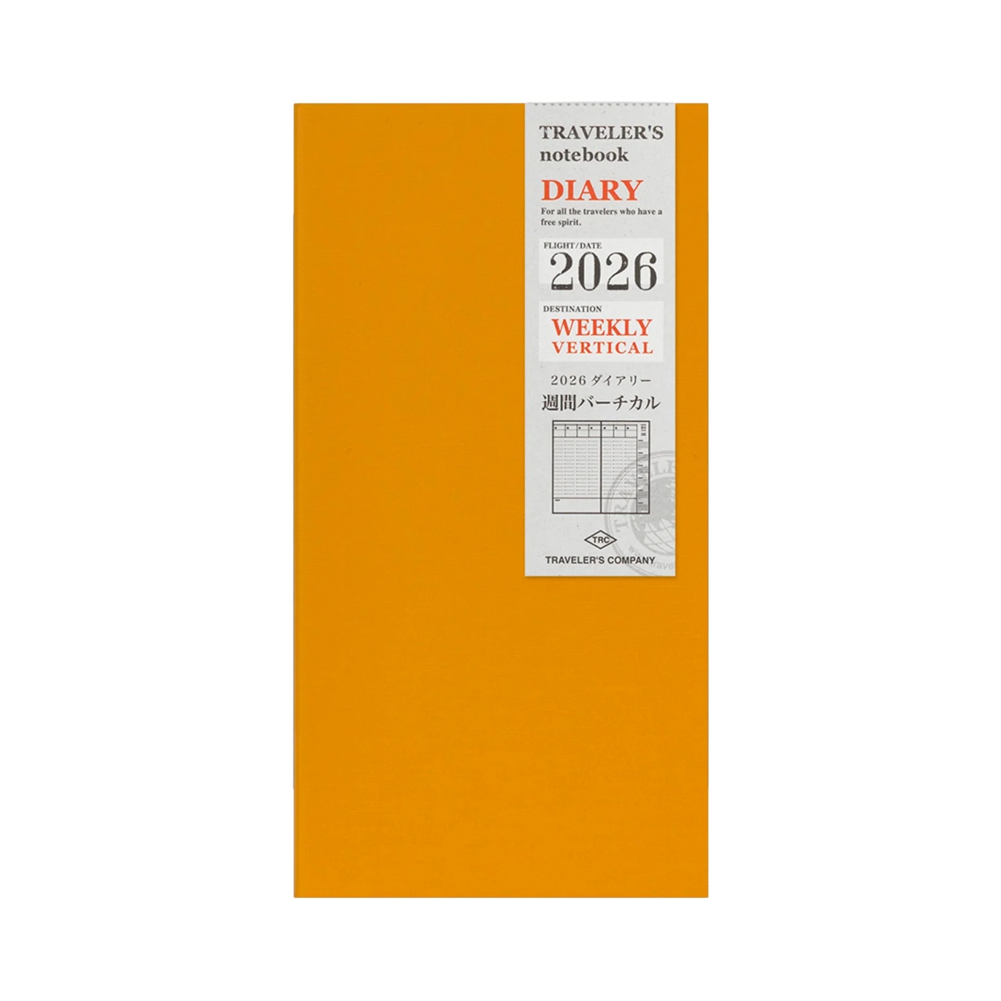 Traveler's Company Refill Regular 2026 Diary Weekly Vertical Notebook