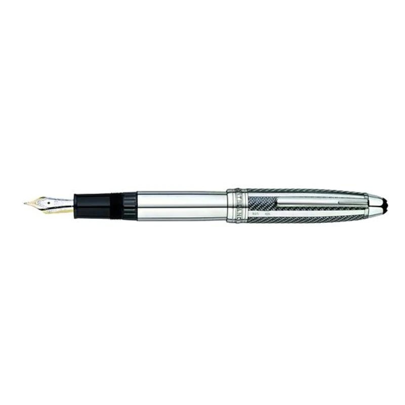 Montblanc Meisterstück Solitaire Silver Fibre Guilloche Le Grand Fountain pen 35992
