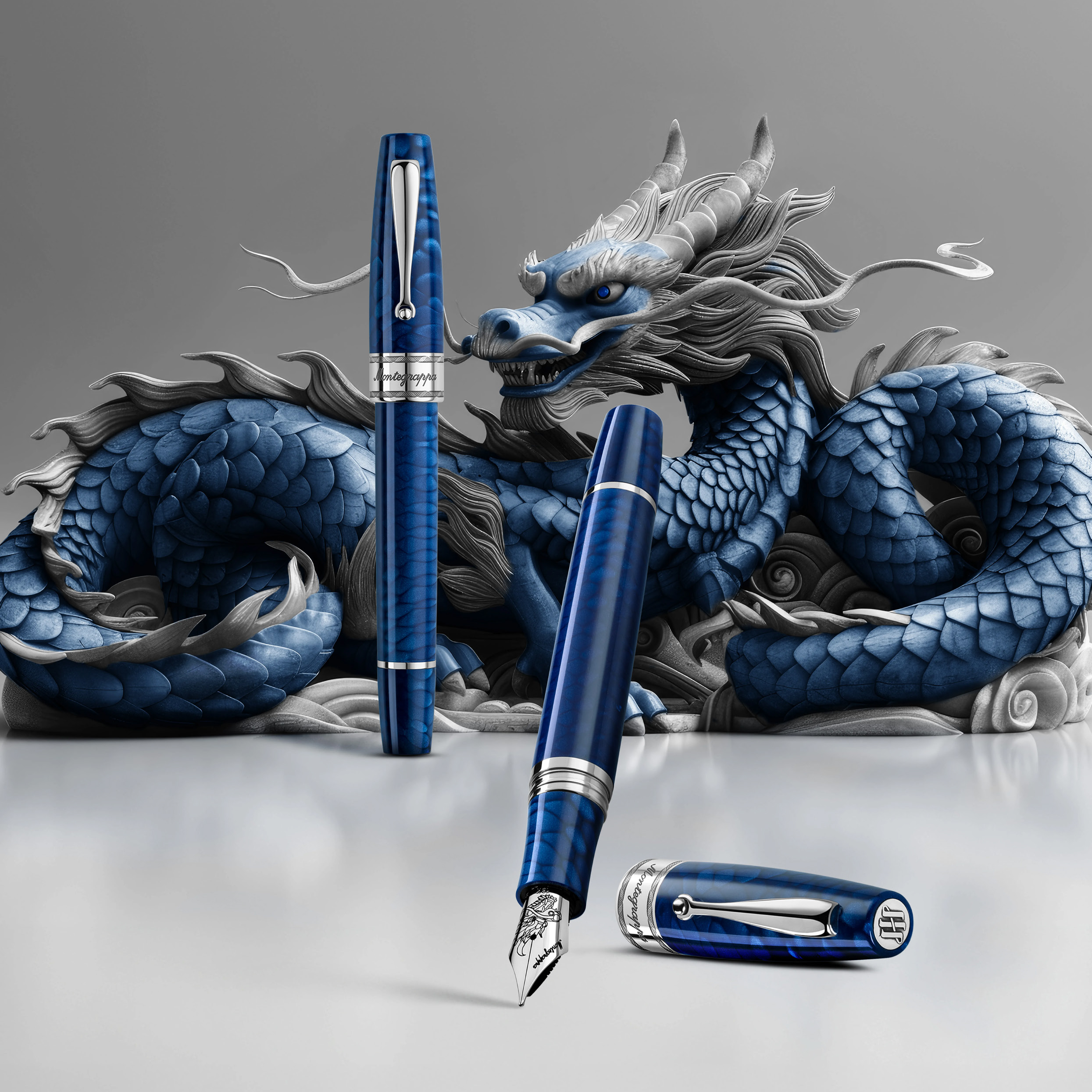 Montegrappa Regal Year Of The Dragon Laguna Blue LE Fountain Pen