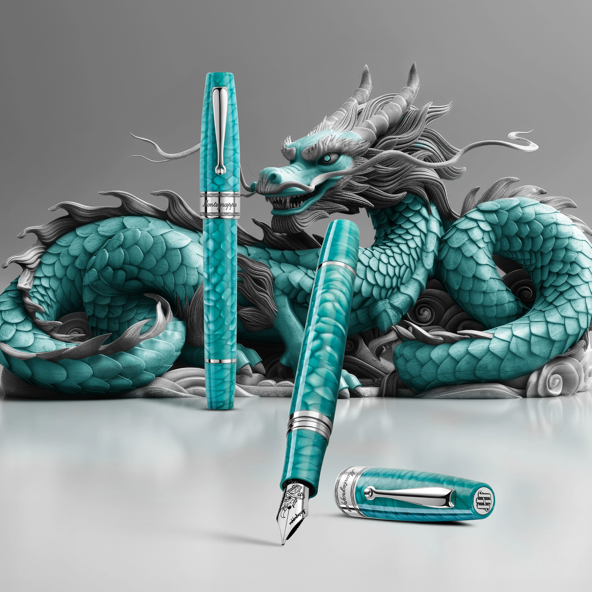 Montegrappa Regal Year Of The Dragon Laguna Blue LE Fountain Pen