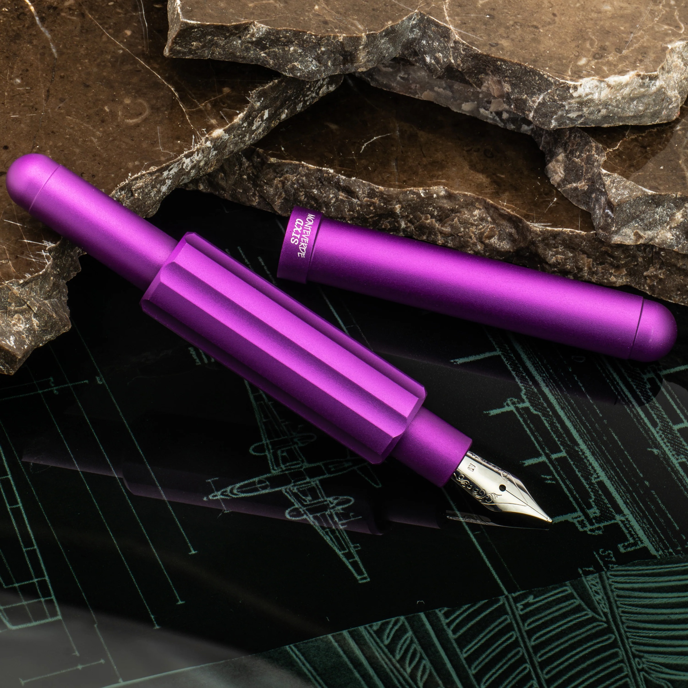 Monteverde Axis Matte Purple Caneta de Tinta Permanente