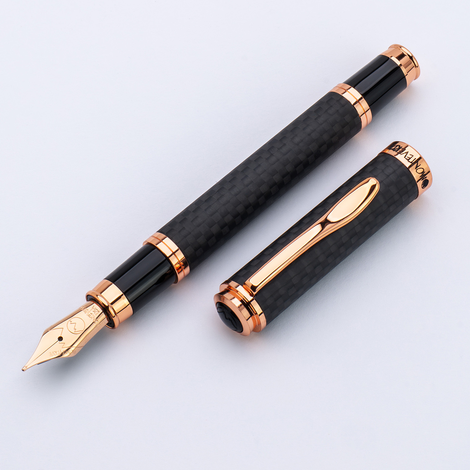 Monteverde Innova Matte Carbon Fiber Rose Gold Stylo Plume