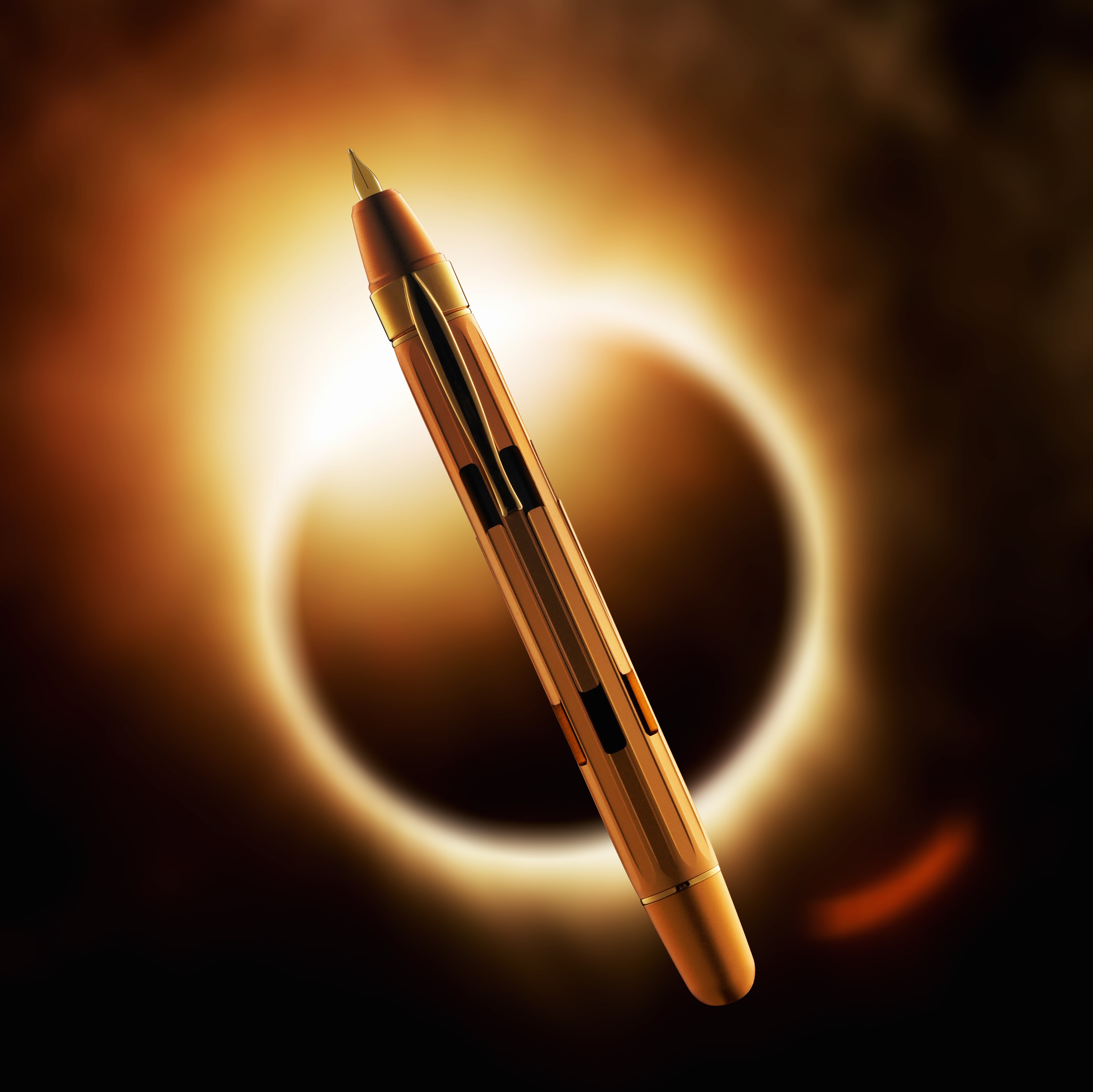 Nahvalur Eclipse Pure Gold Retractable Fountain Pen