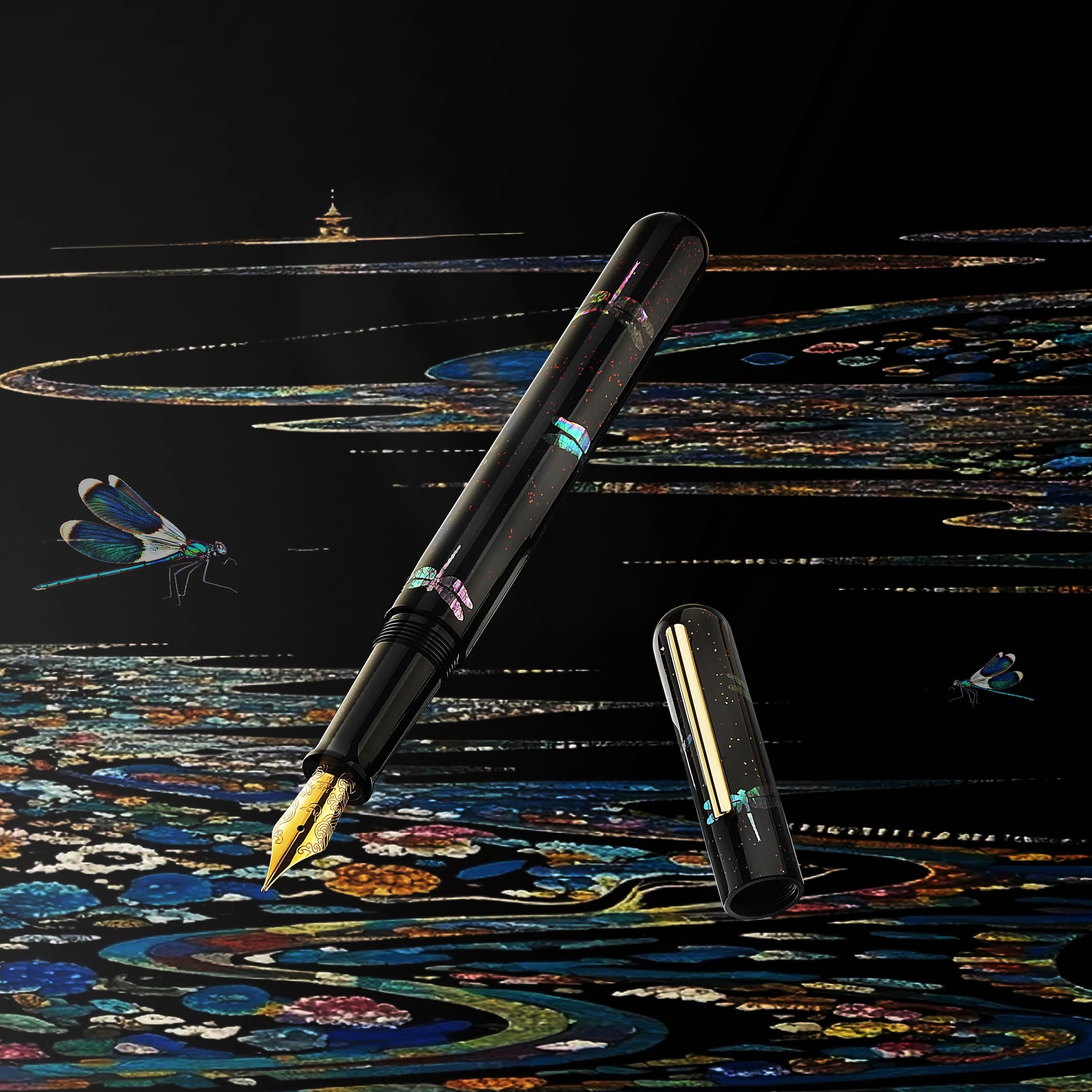 Ikkaku by Nahvalur Urushi Dragonyfly Fountain pen