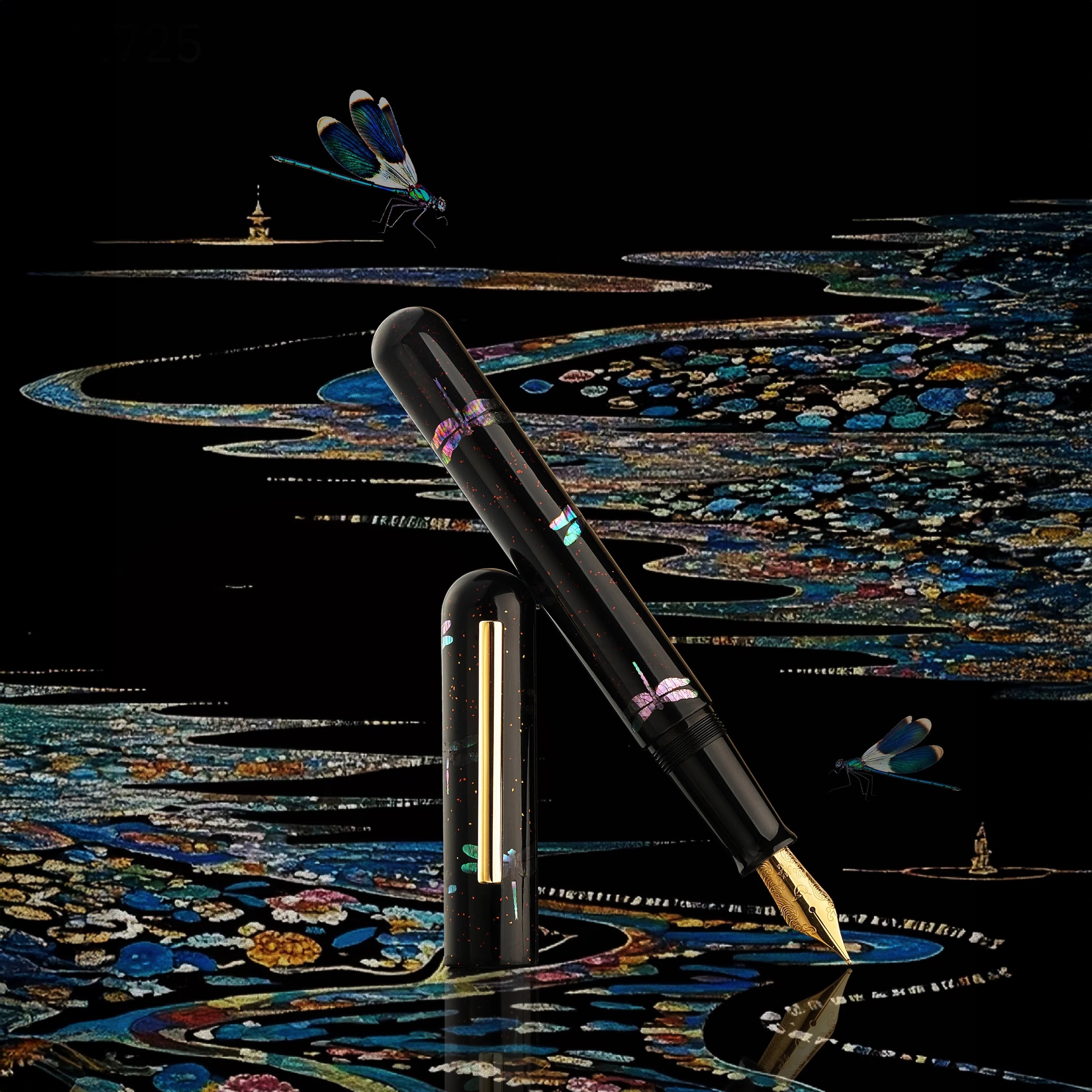 Ikkaku by Nahvalur Urushi Dragonyfly Fountain pen