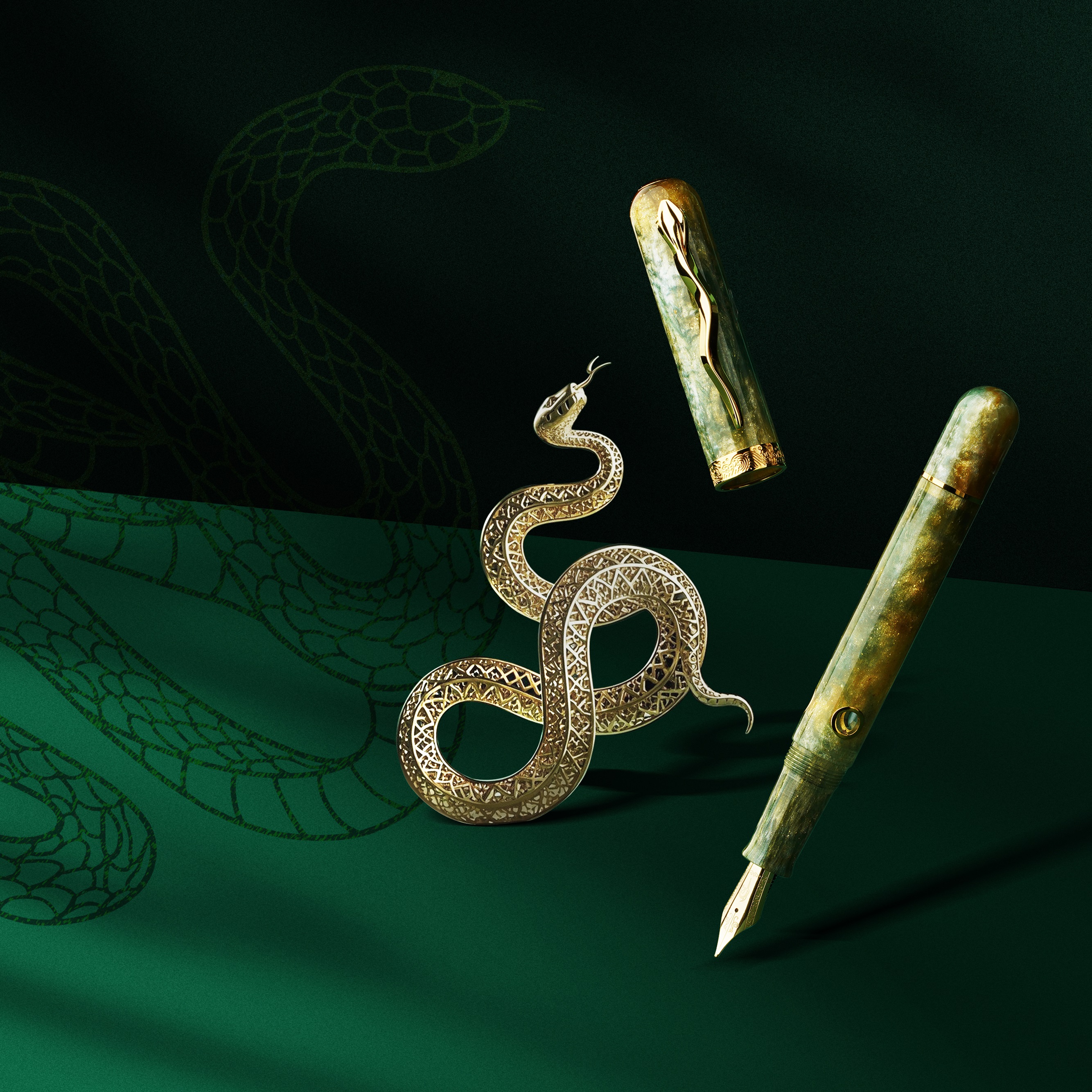 Nahvalur Nautilus Pen Of The Year Zodiac Snake 2025 LE GT Fountain Pen