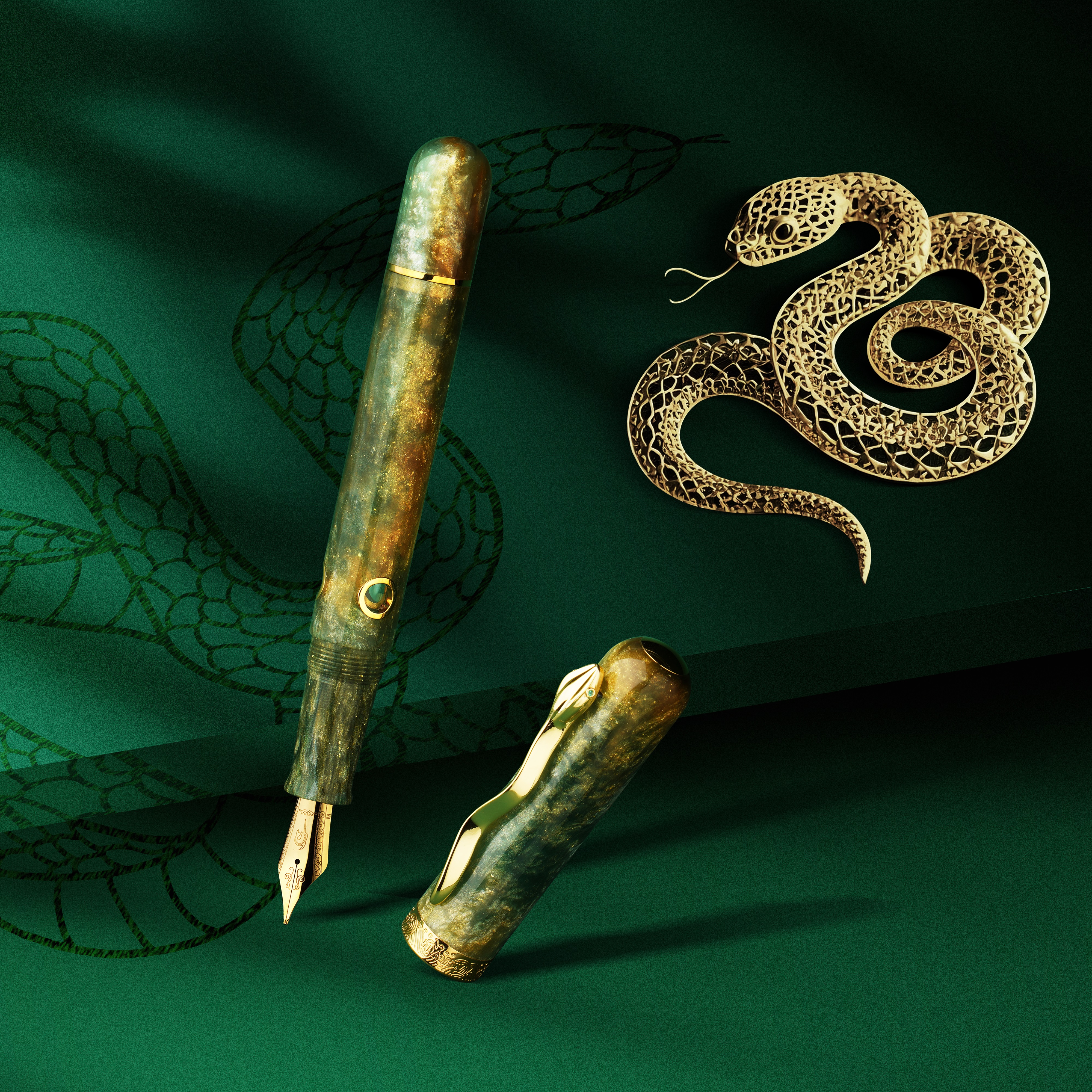 Nahvalur Nautilus Pen Of The Year Zodiac Snake 2025 LE GT Fountain Pen