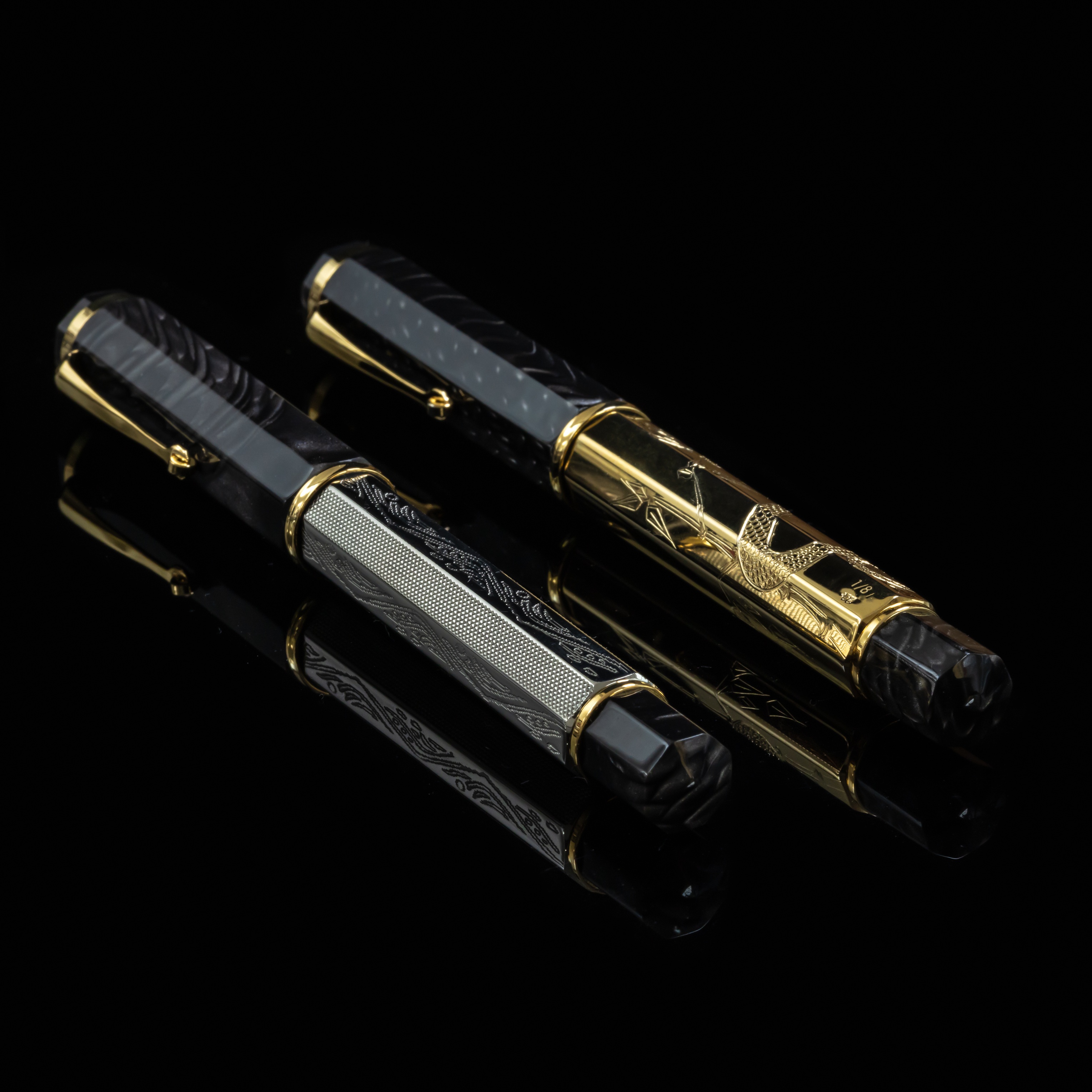 Omas Cobra Silver Guilloché Fountain pen