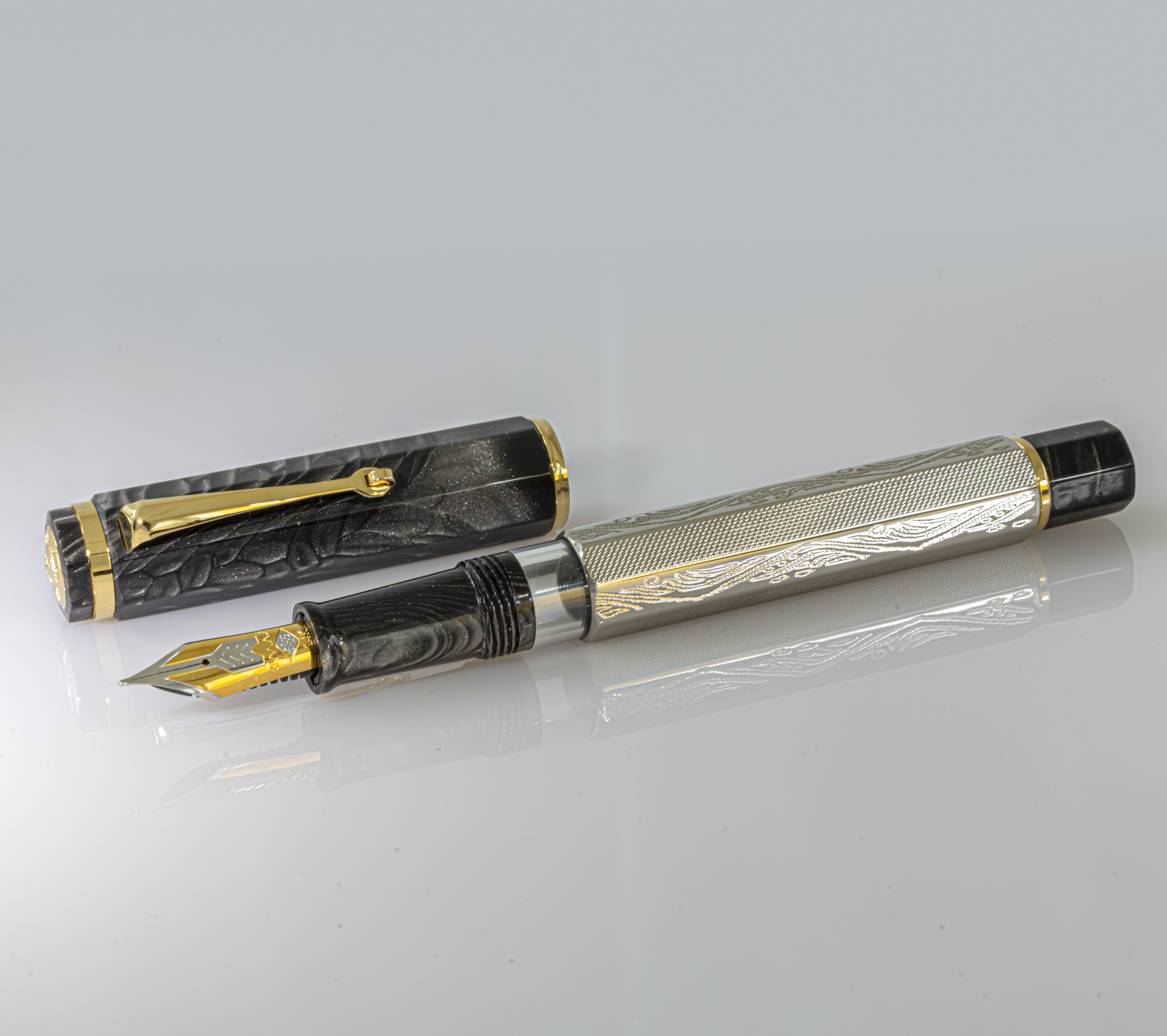 Omas Cobra Silver Guilloché Fountain pen
