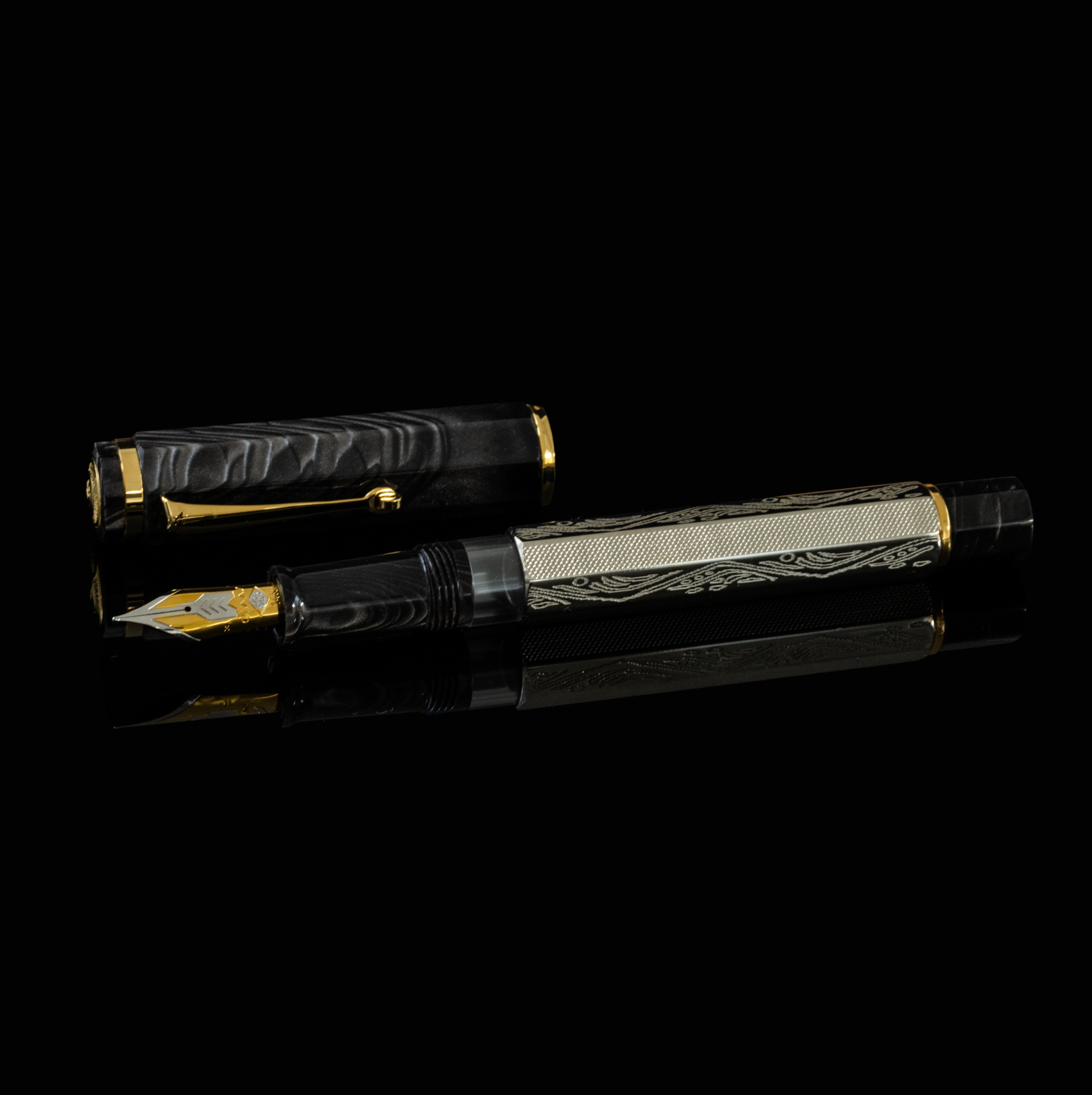 Omas Cobra Silver Guilloché Fountain pen