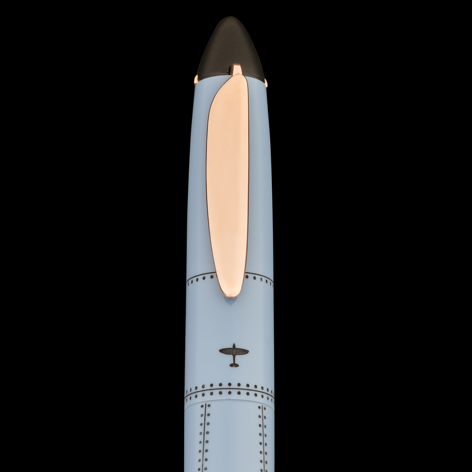 Onoto Aviator Air Force Blue with Black Engraving Fountain pen