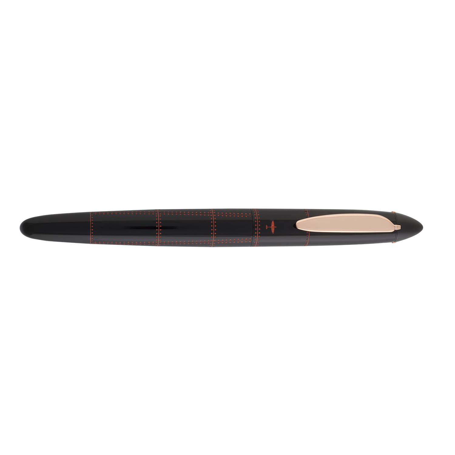 Onoto Aviator Stealth Black with Copper Red Engraving Reservoarpenna