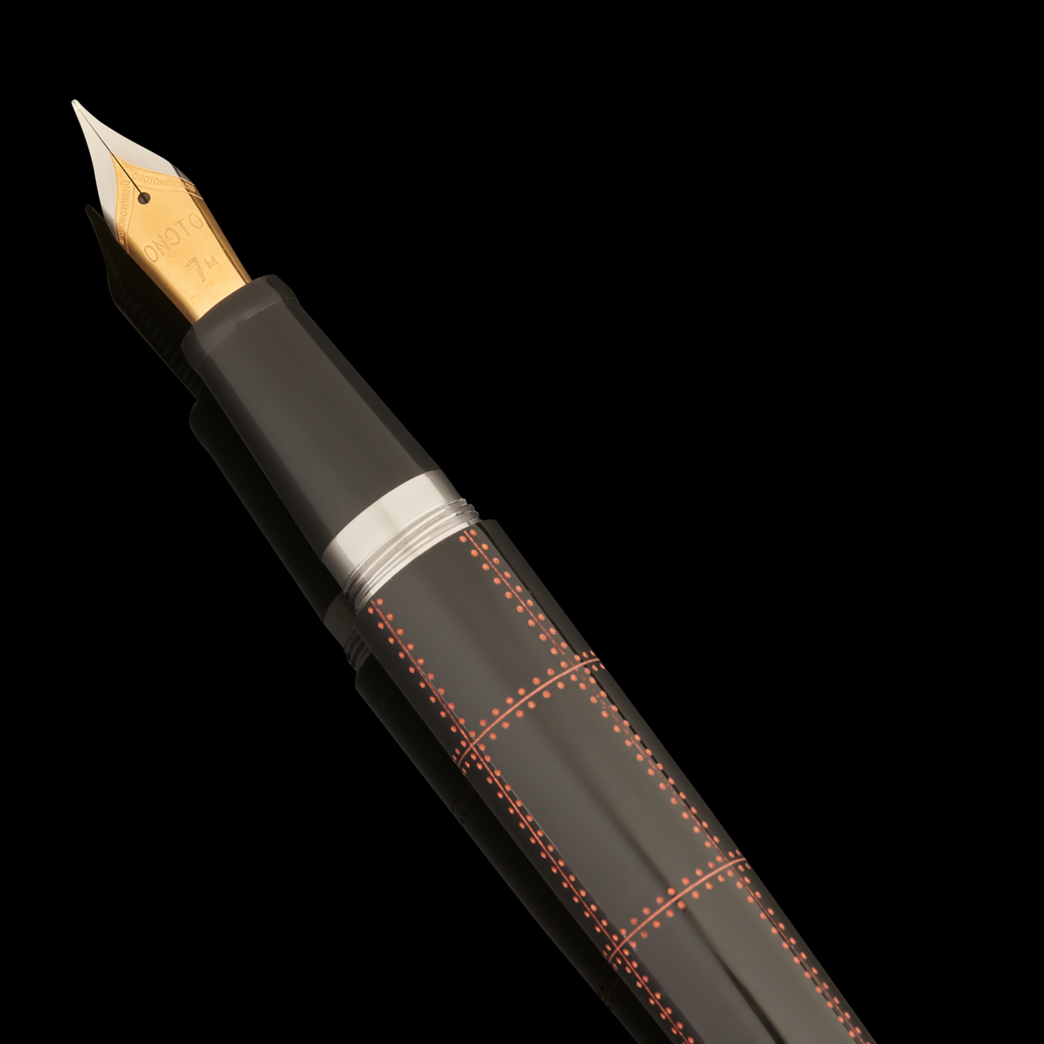 Onoto Aviator Stealth Black with Copper Red Engraving Reservoarpenna