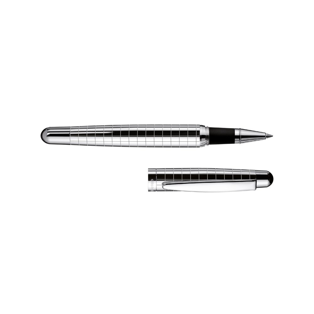 Otto Hutt Design 02 Silver Rectangular Guilloche Rollerball