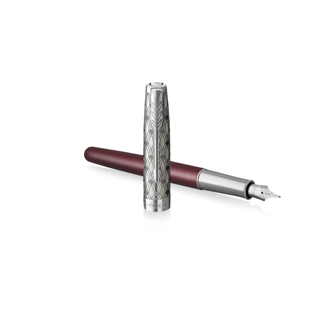 Parker Sonnet Metal & Red Fountain pen