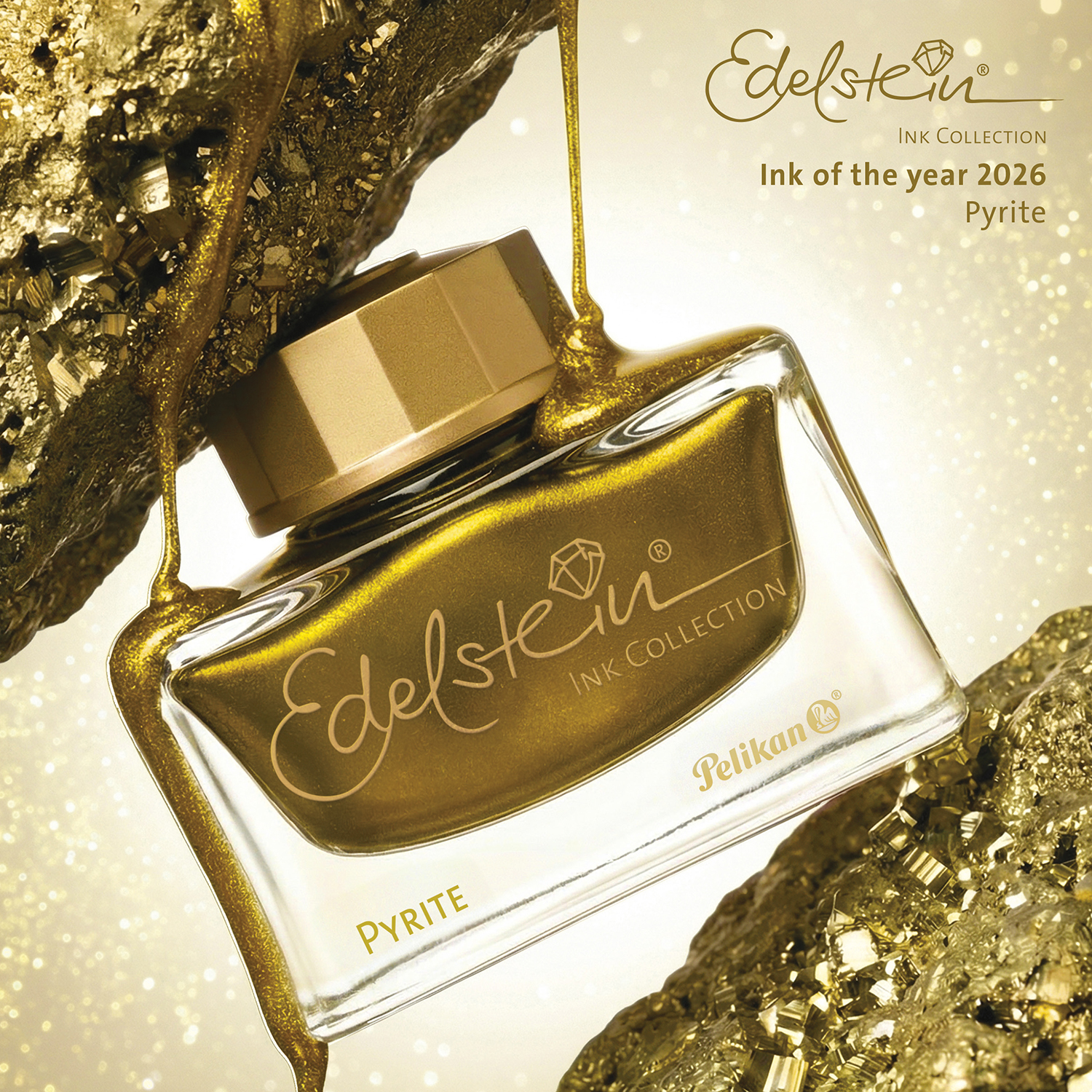 Pelikan Edelstein Ink of the Year 2026 Pyrite Ink Bottle