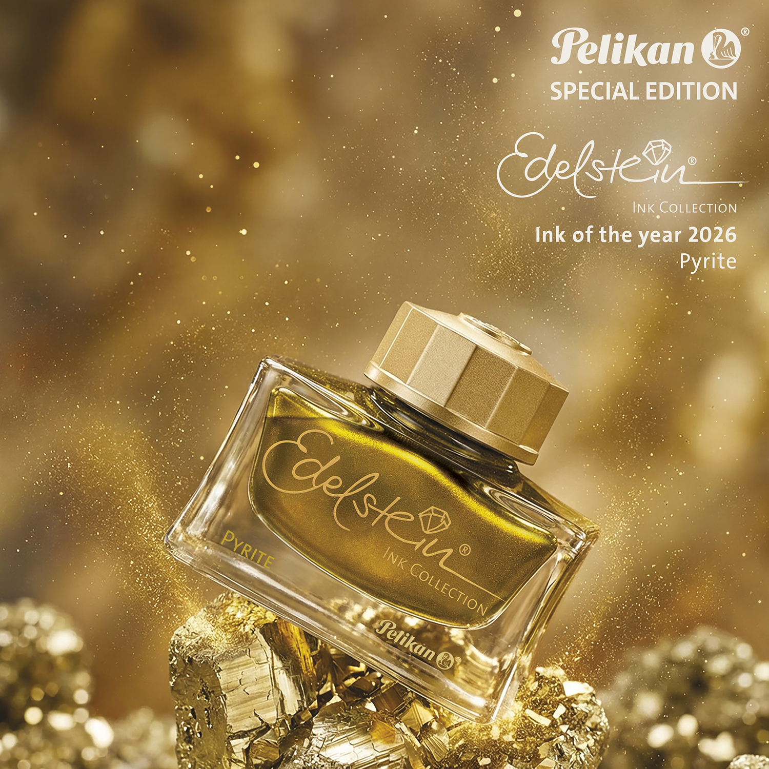 Pelikan Edelstein Ink of the Year 2026 Pyrite Ink Bottle