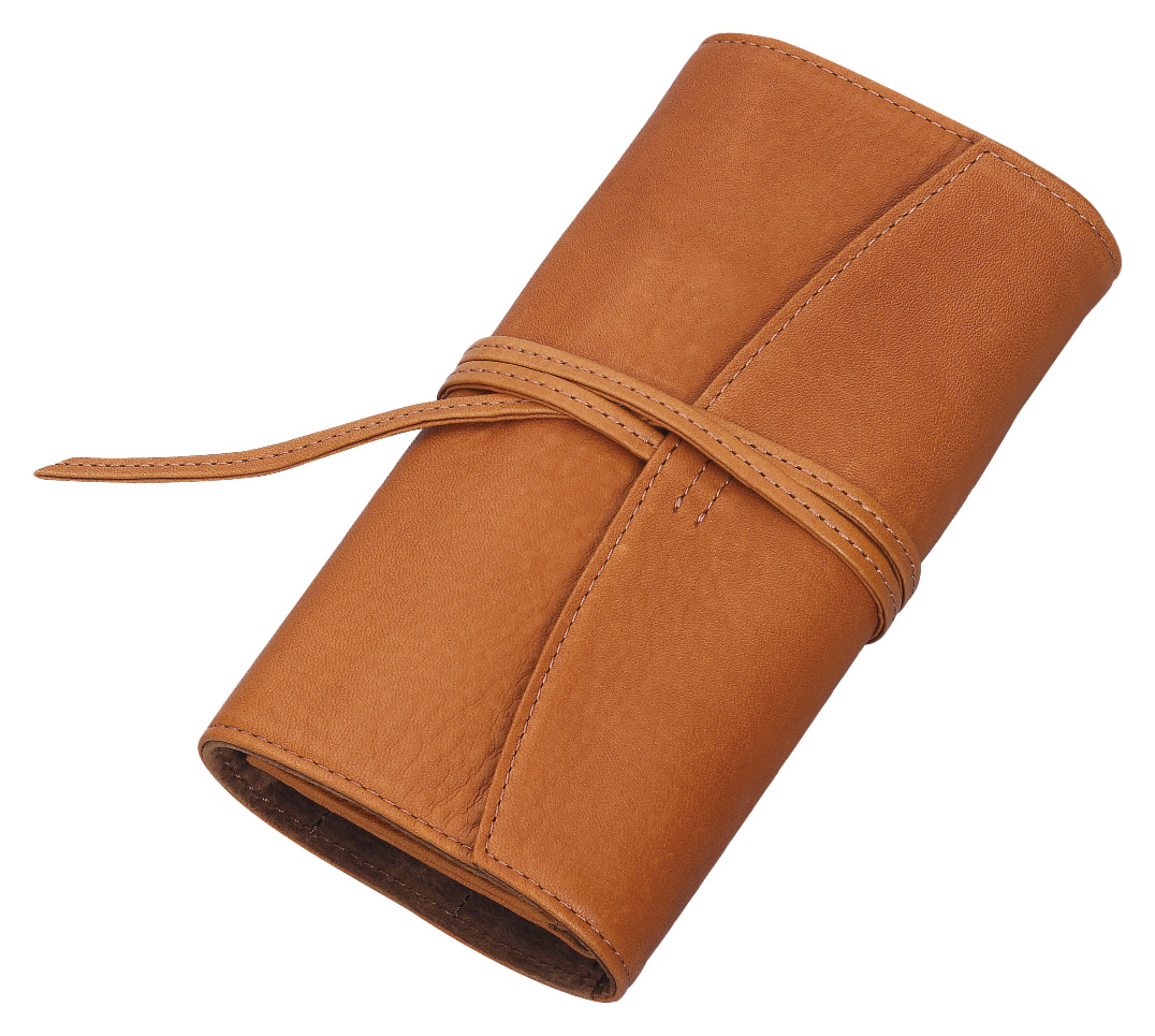 Pilot Pensemble Leather Pen Case with Zipper Case Camel (Fivefold)