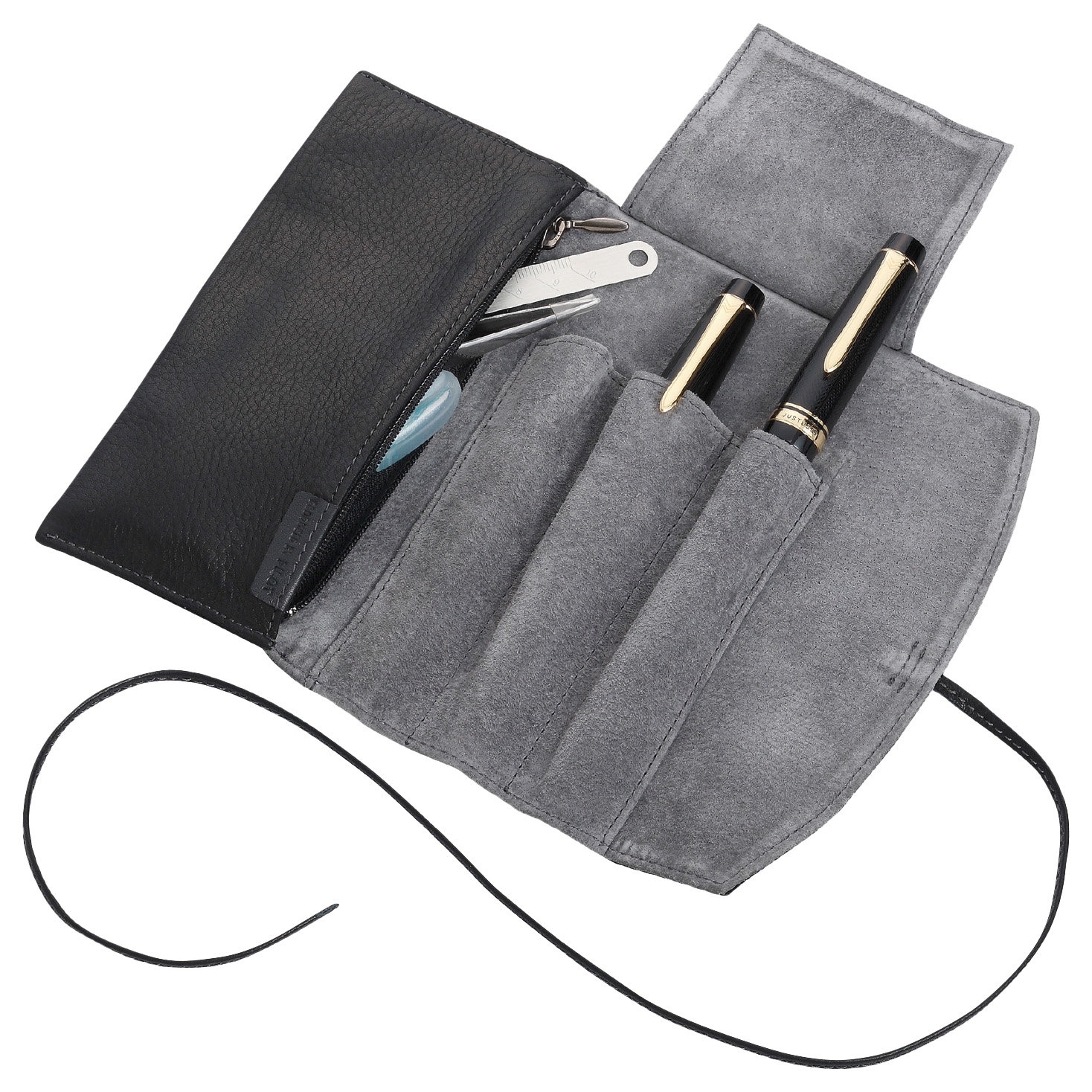 Pilot Pensemble Leather Pen Case with Zipper Case Brown (Triple)