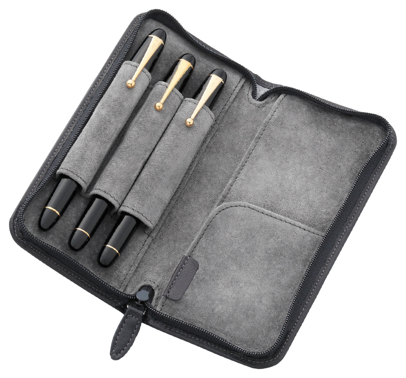 Pilot Pensemble Leather Zipper Pen Case Camel (Triple)