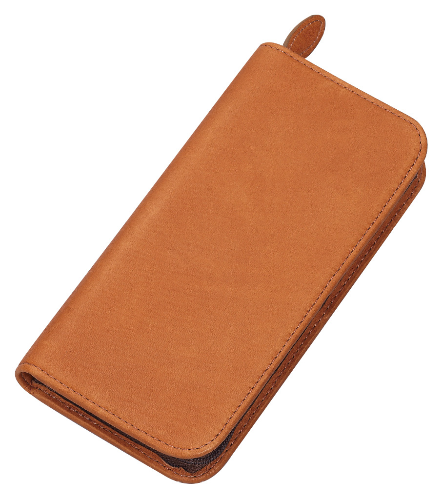 Pilot Pensemble Leather Zipper Pen Case Camel (Triple)