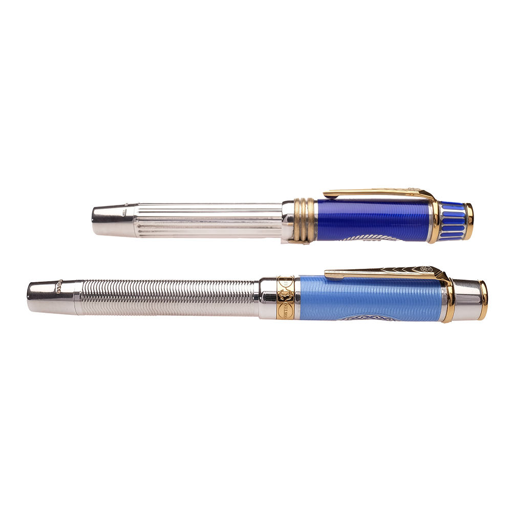 Onoto Horatio Nelson and Emma Hamilton Sterling Silver Fountain Pen Set Pre-owned