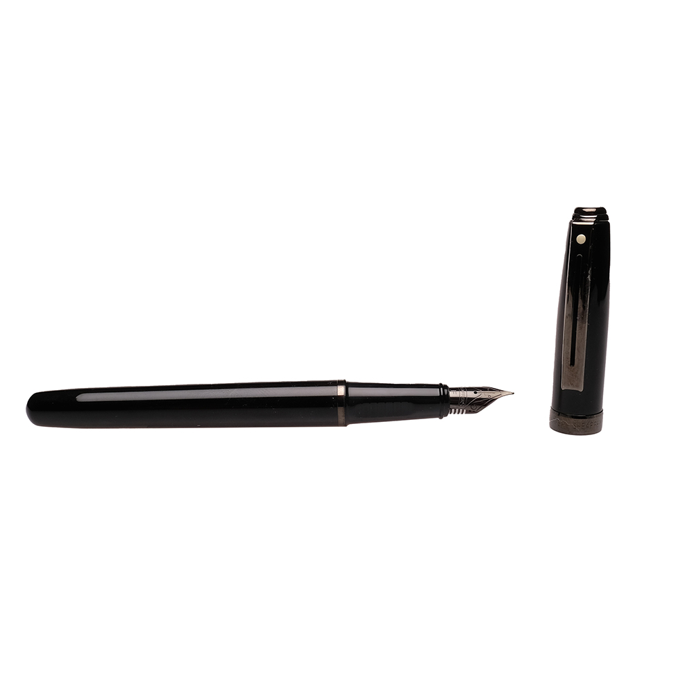 Sheaffer Prelude Black Gunmetal Fountain Pen and Ballpoint Set Pre-owned