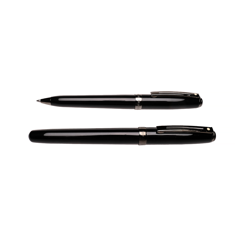 Sheaffer Prelude Black Gunmetal Fountain Pen and Ballpoint Set Pre-owned