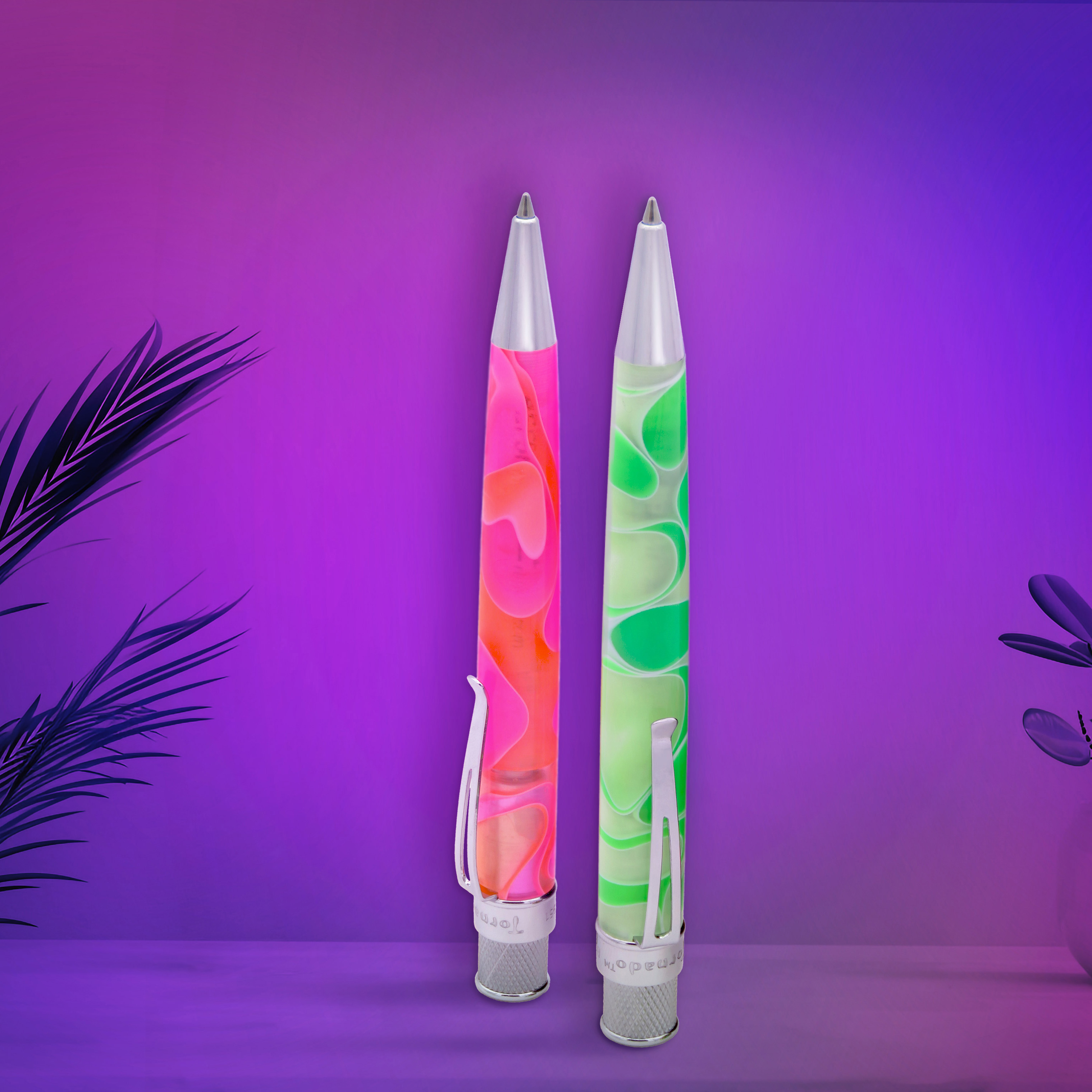 Retro 51 Tornado Acrylic Cosmic Swirl Pink & Orange Rollerball / Balpen