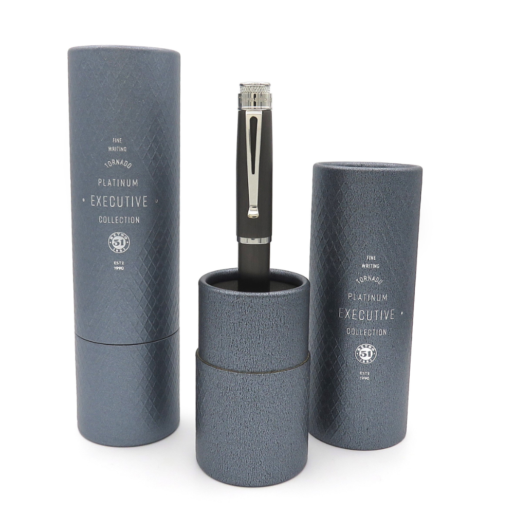 Retro 51 Tornado Platinum Executive Black Nickel Rollerball / Balpen