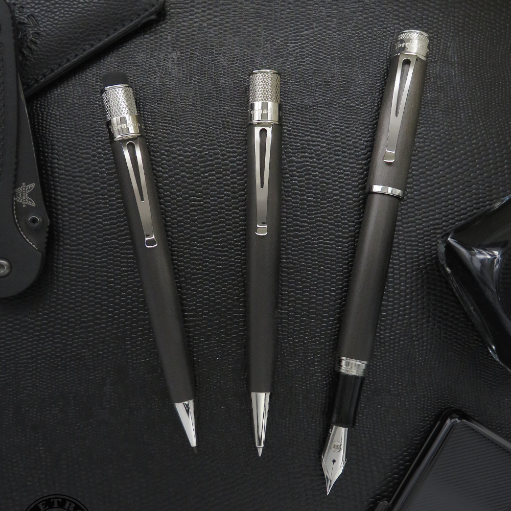 Retro 51 Tornado Platinum Executive Black Nickel Rollerball / Balpen