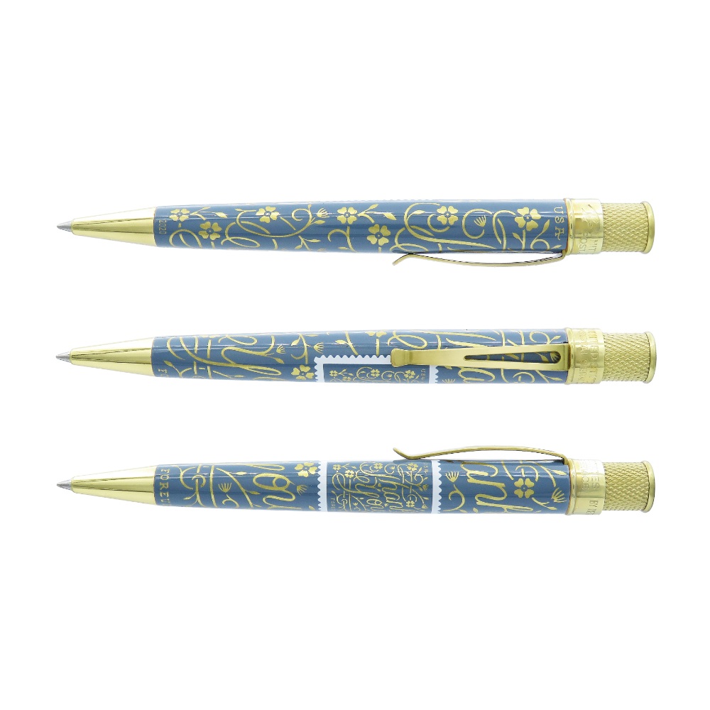 Retro 51 Tornado USPS Thank You Blue Gray Rollerball / Ballpoint