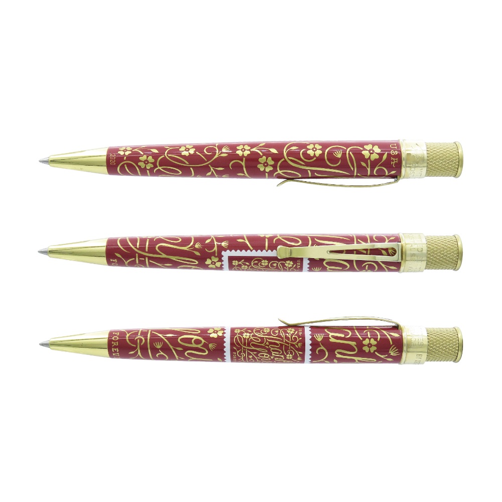 Retro 51 Tornado USPS Thank You Soft Maroon Rollerball / Ballpoint