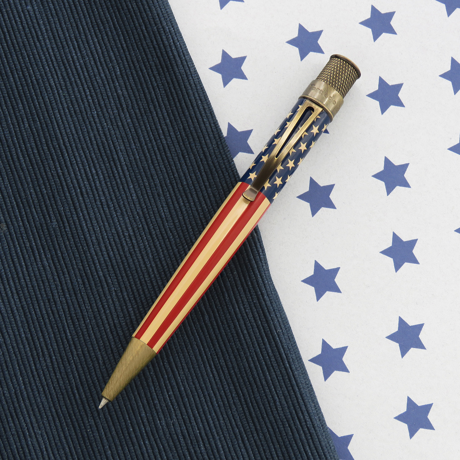 Retro 51 Tornado Vintage Metalsmith Tribute 250 Flag Rollerball / Balpen