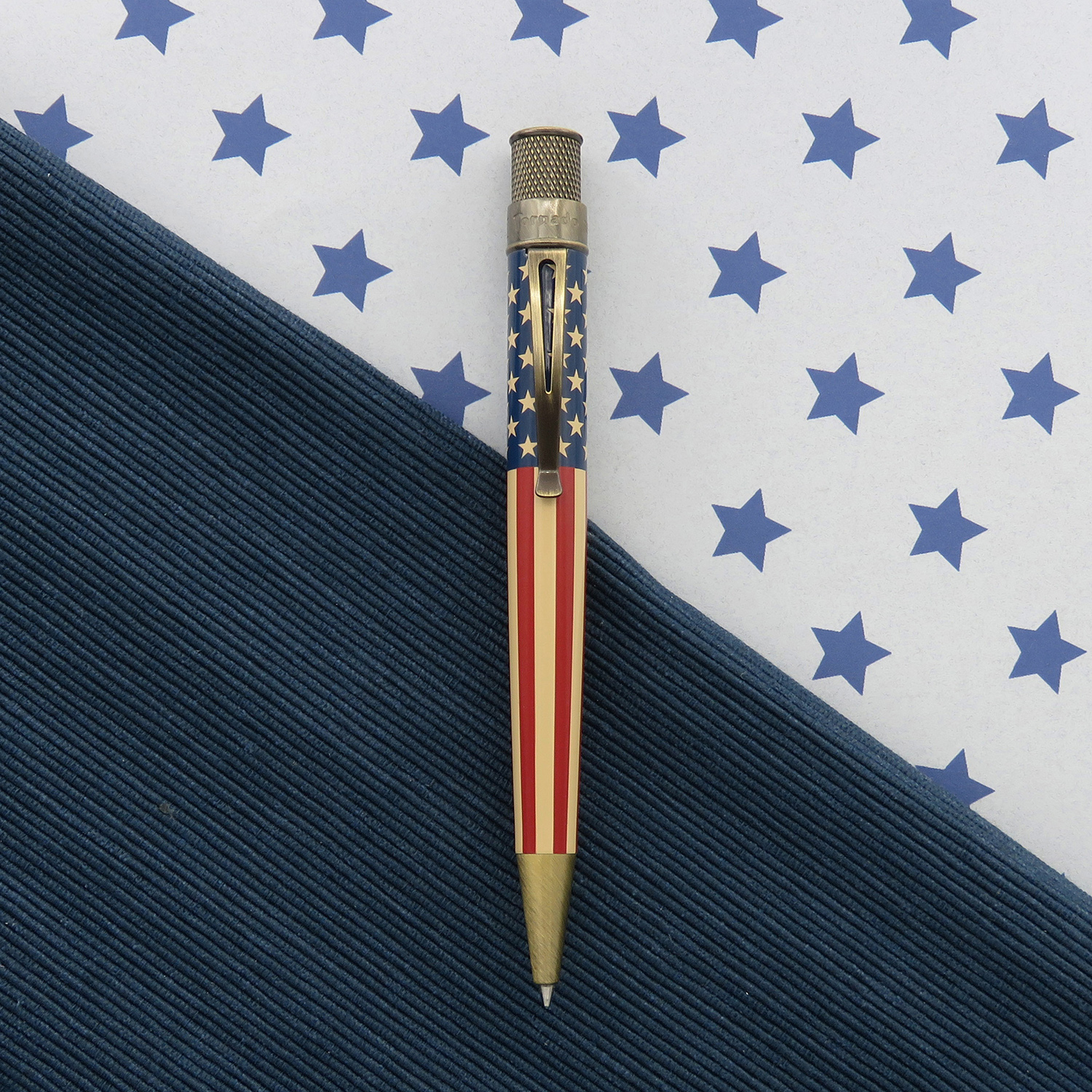 Retro 51 Tornado Vintage Metalsmith Tribute 250 Flag Rollerball / Balpen
