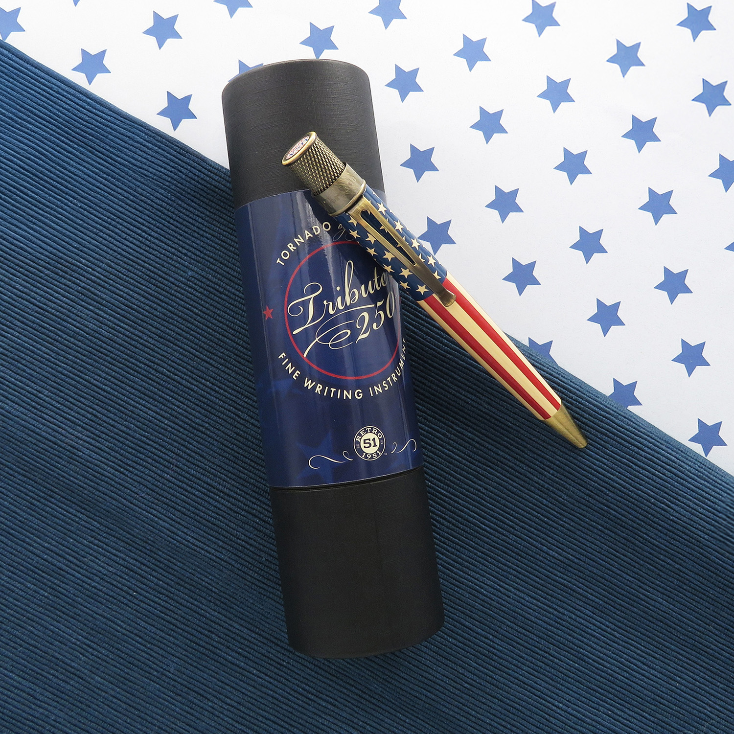 Retro 51 Tornado Vintage Metalsmith Tribute 250 Flag Rollerball / Balpen