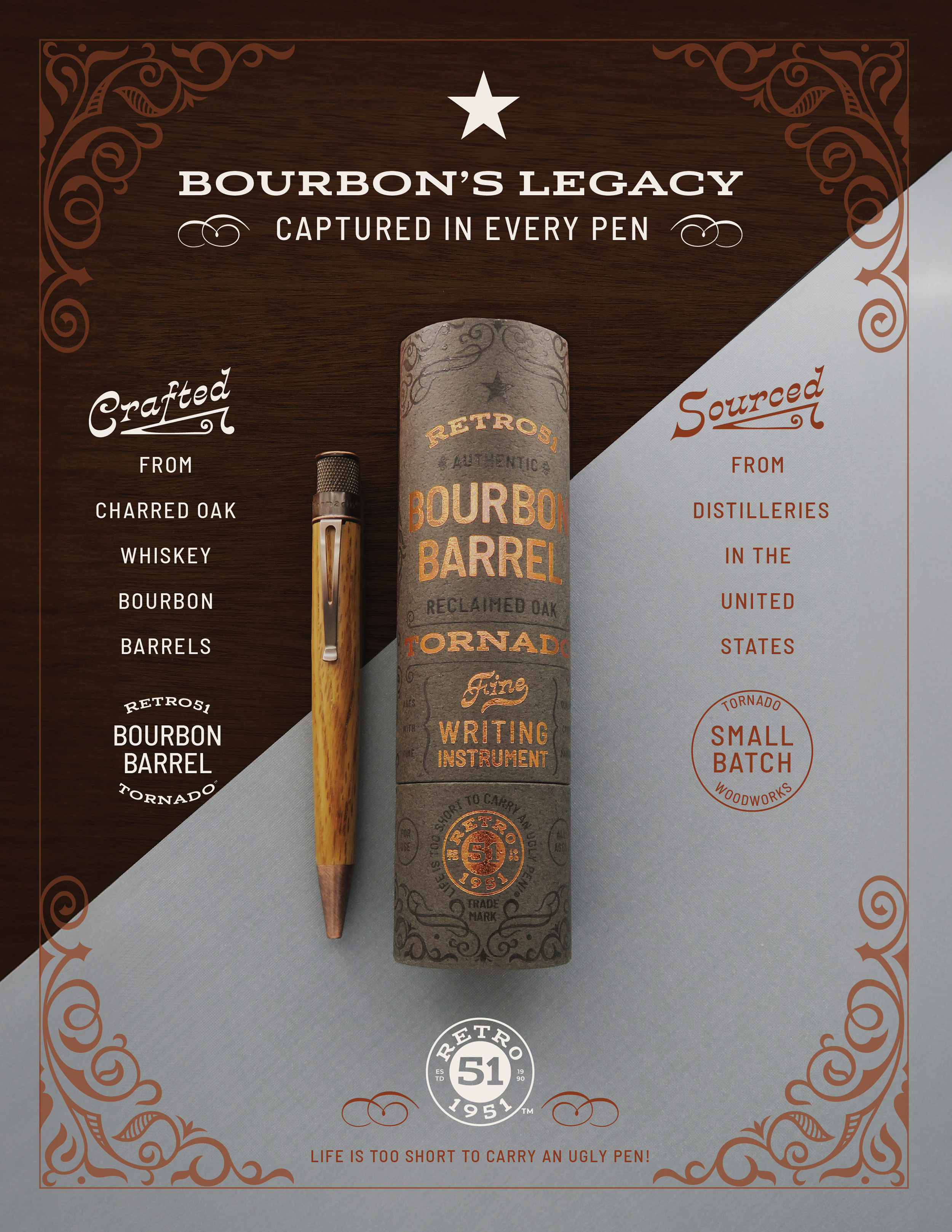 Retro 51 Tornado Bourbon Barrel Rollerball / Balpen