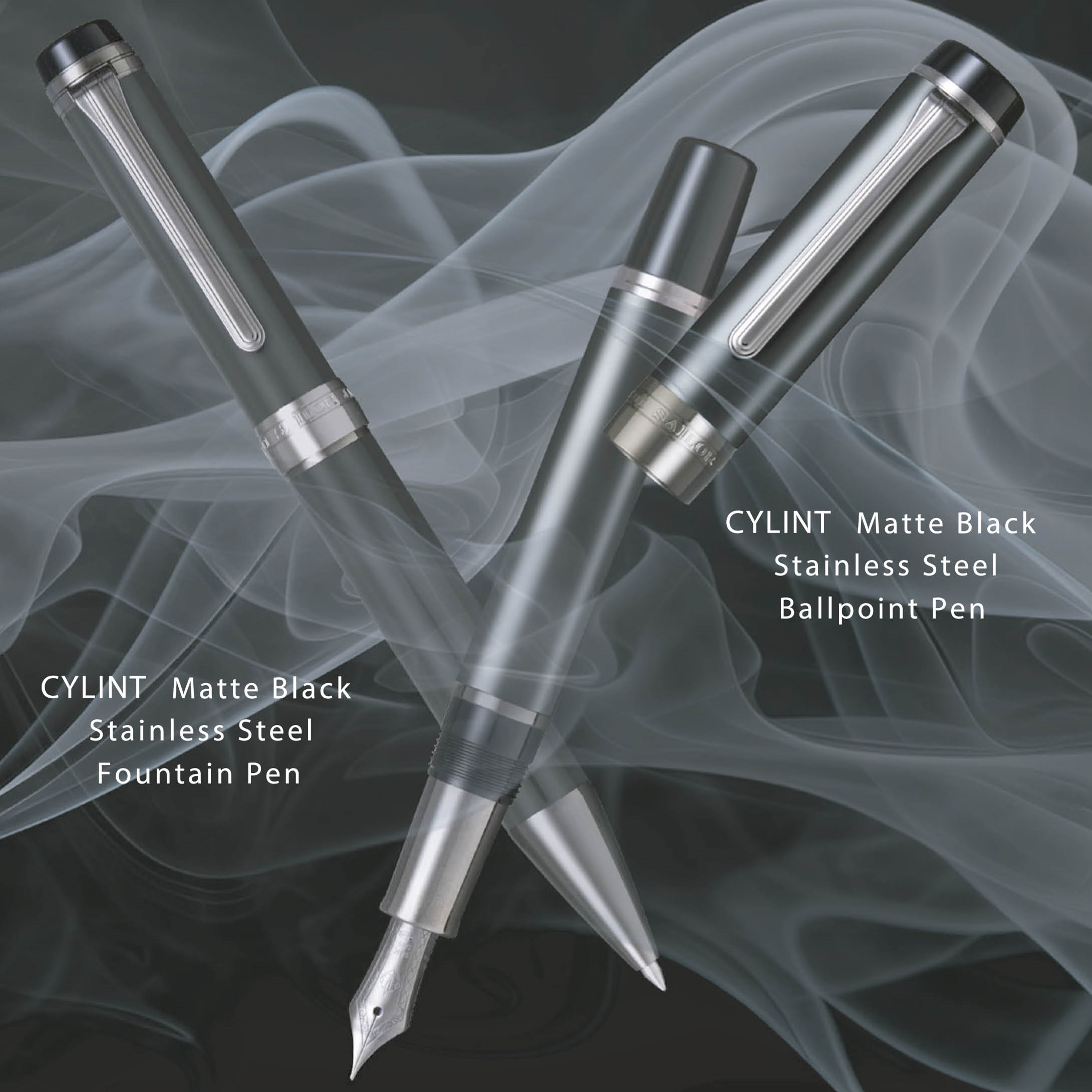 Sailor Cylint Matte Black Stainless Steel Ballpoint