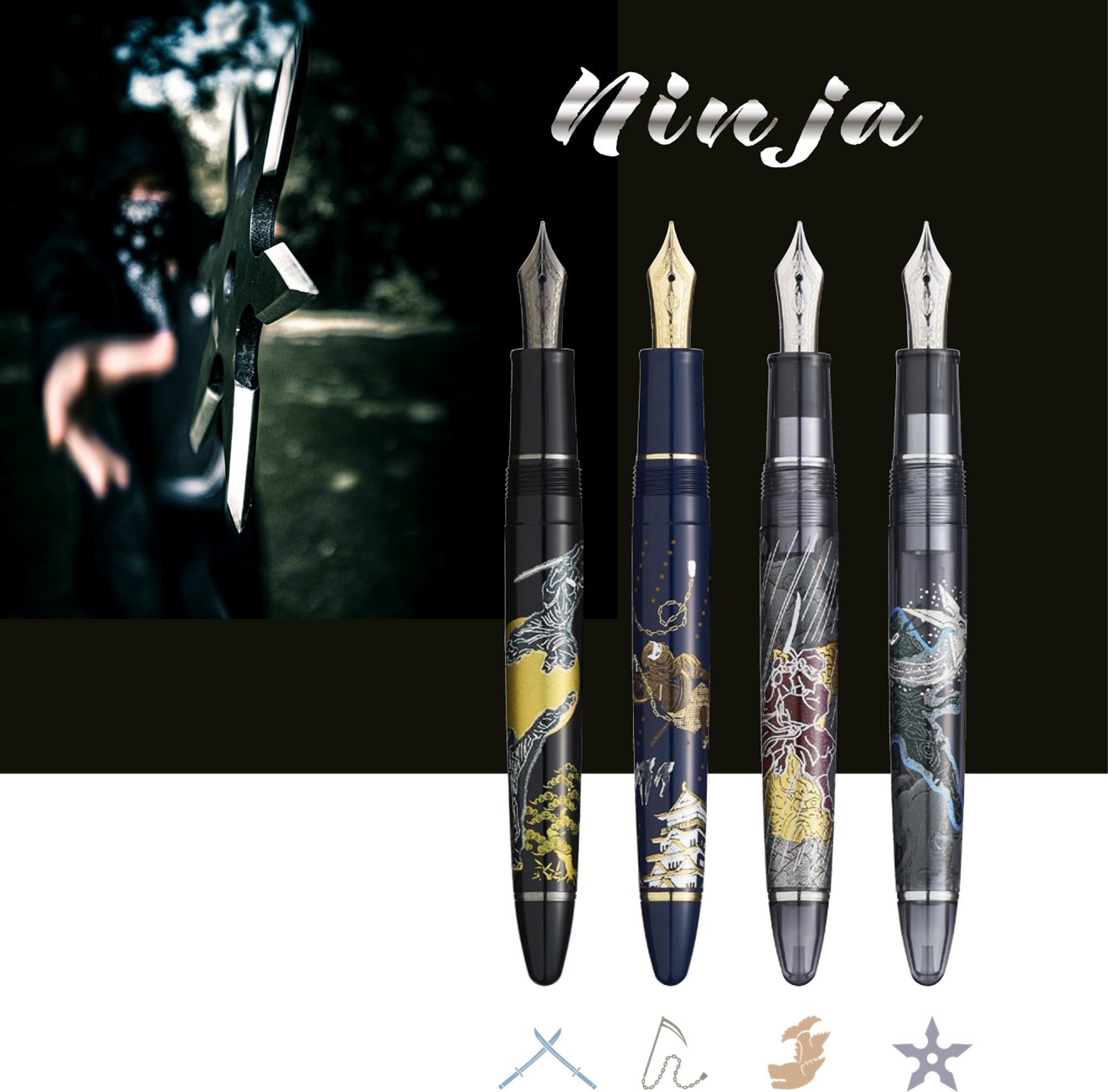 Sailor 1911 Large Ninja Shachihoko RT Caneta de tinta permanente